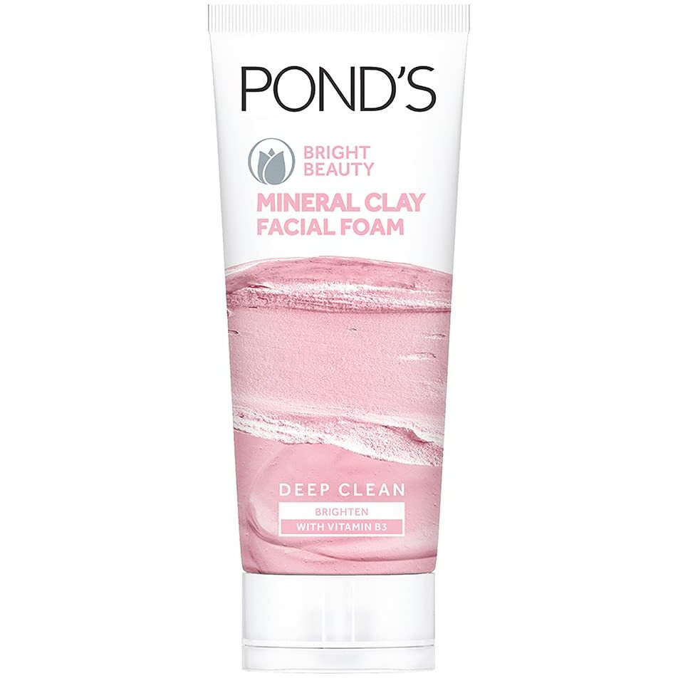 PONDS Bright Beauty Mineral Clay Vitamin B3, 4X Oil Absorbing, Brightening, For Oil Free Instant Glow, Face Wash 90 g