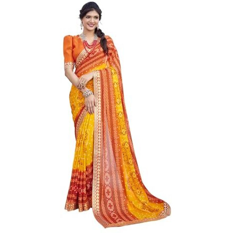 Yashika Woven Georgette Womens Saree (AZ-YS-P1-HARMAN-SHEFALI-YASTIKA-Parent_Orange 02)