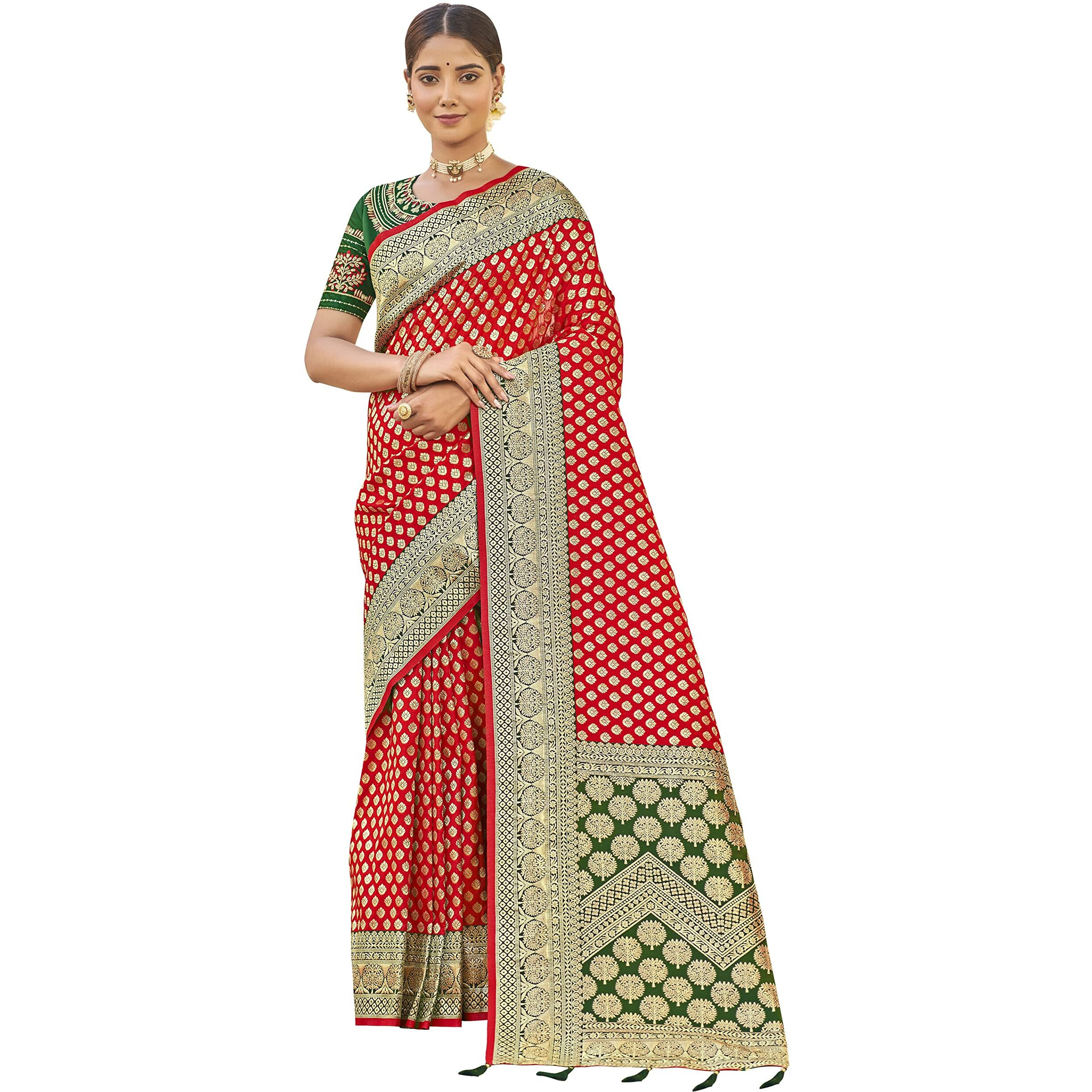 MANOHARI adorable woven pattern Banarasi Silk saree for women with Blouse Piece_MN1742