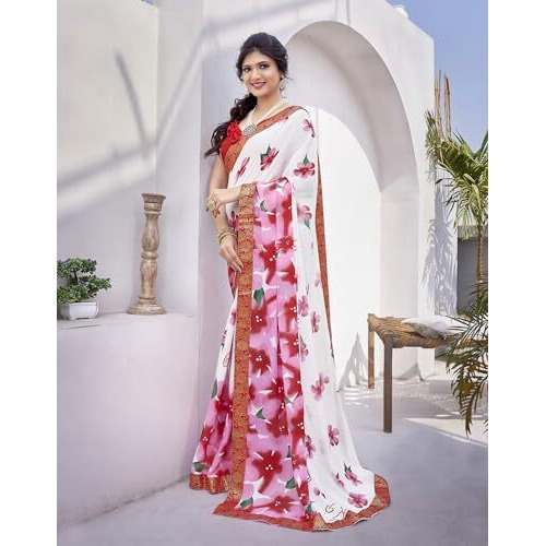 Yashika Woven Georgette Womens Saree (AZ-YS-P1-CHAYA-KIYARA-MAYA-ZUBIYA-Parent_Red 01)
