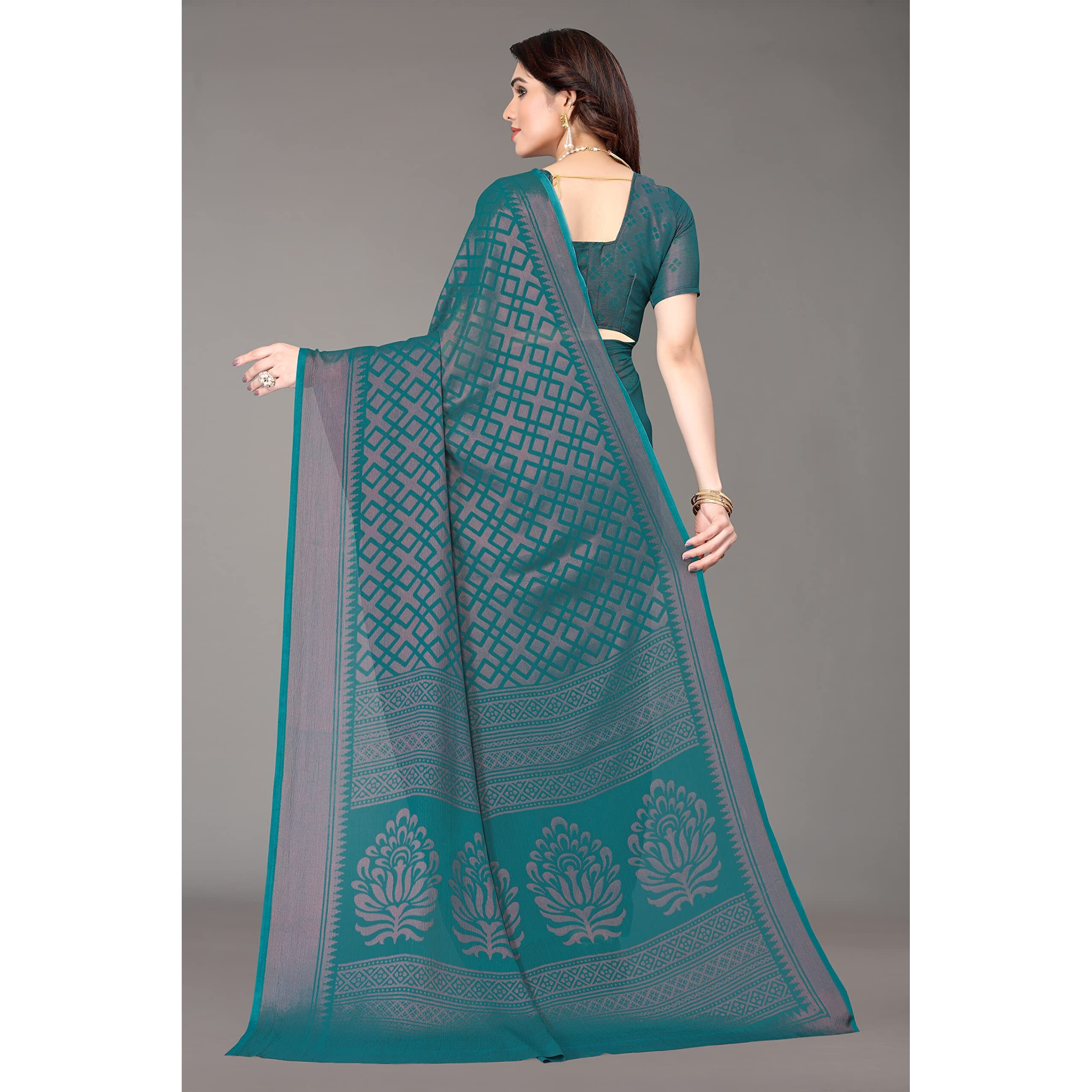 Winza Designer WDP Brasso Bhanu Rama W Plain Chiffon Stylish Saree For Women
