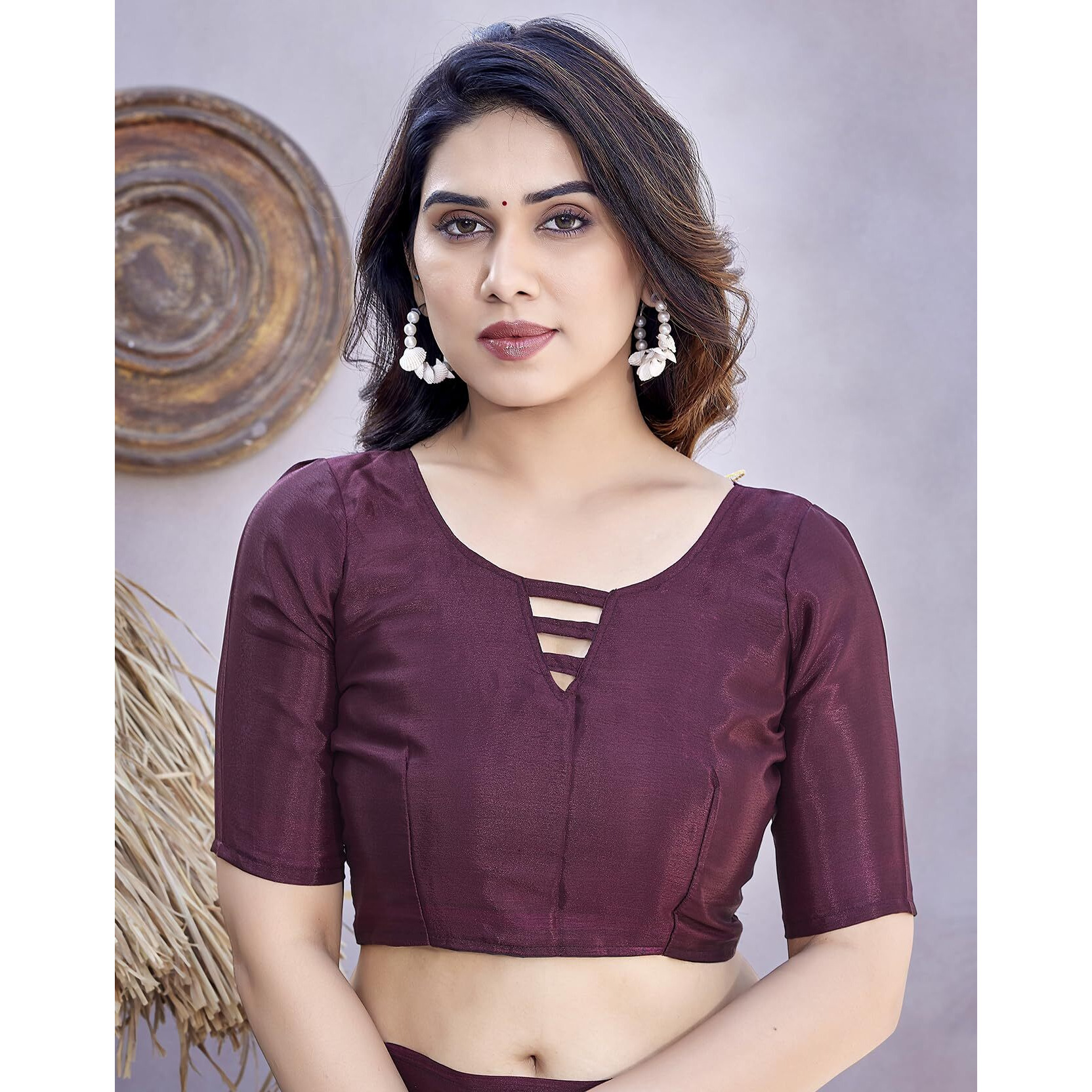Yashika Womens Elegant Chiffon Saree Set with Matching Blouse - Unveiling Timeless Style and Grace in Every Draped Detail Perfect for Special Occasions (AZ-YS-P1-SHALINI PURPLE)