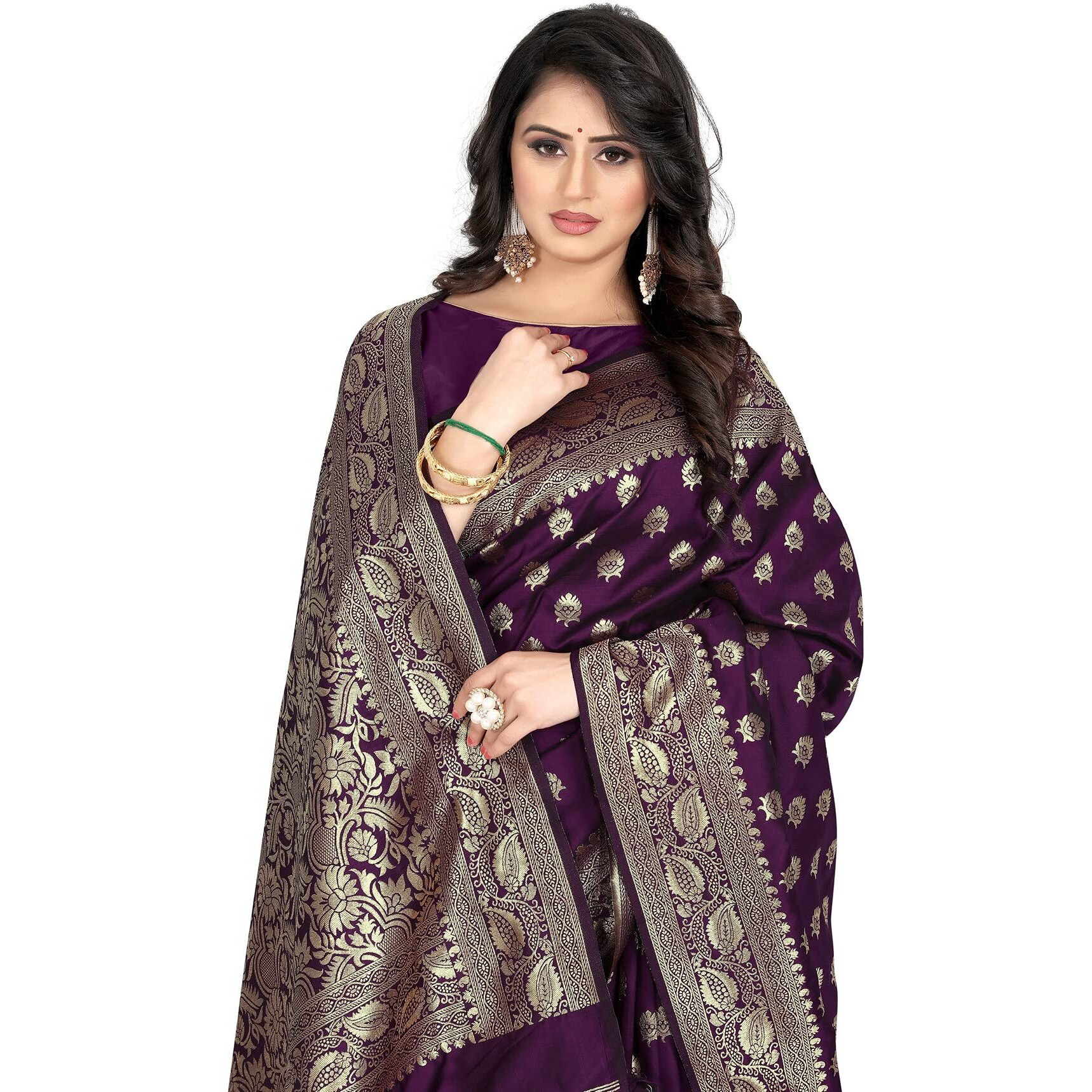 Sugathari Womens Art Silk Purple Kanchipuram Saree (SAN PARI S-1 PURPLE)