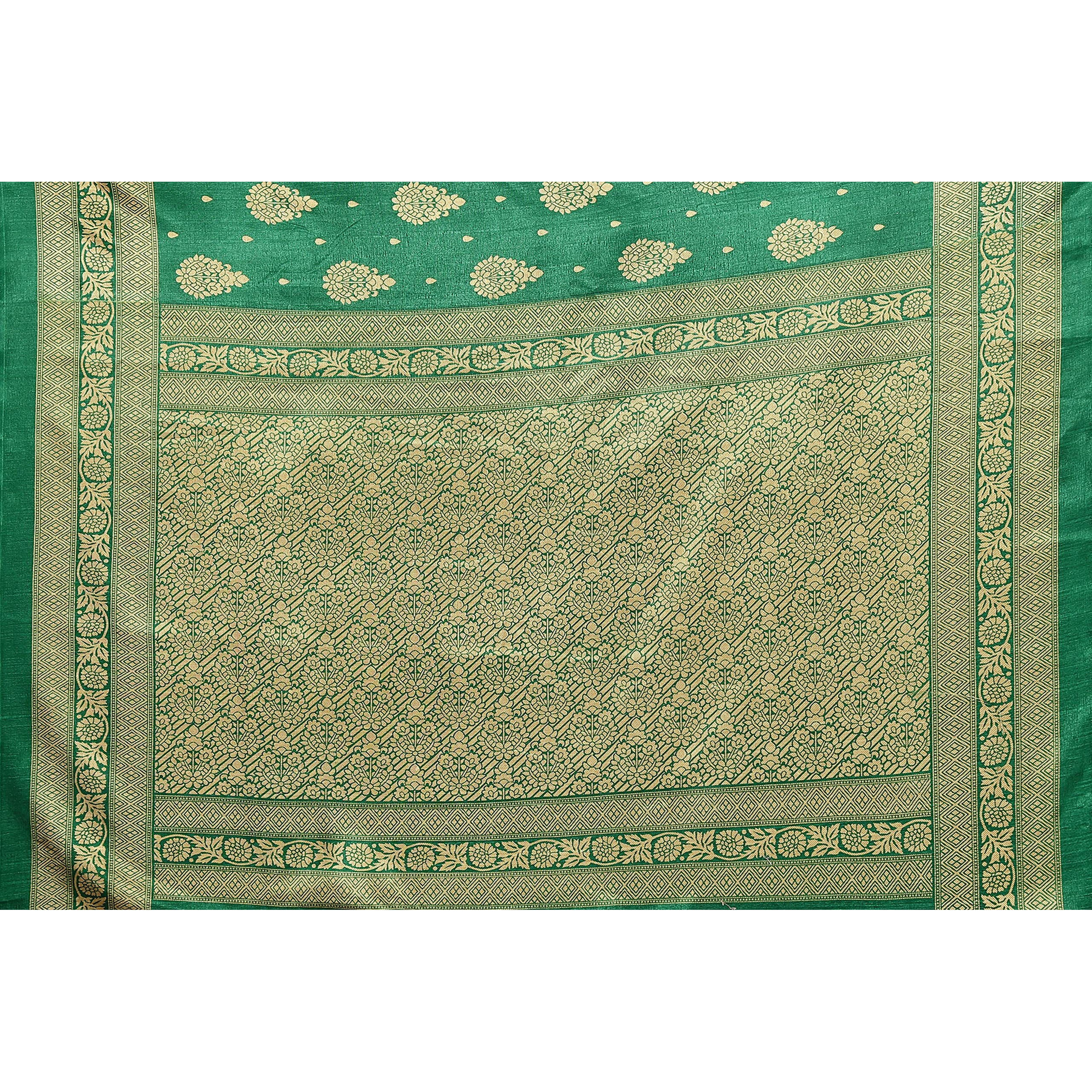 Bee M Pee Designer Silk Cotton Blend Party Stylish sarees for women (Vidisha)_Bottle Green