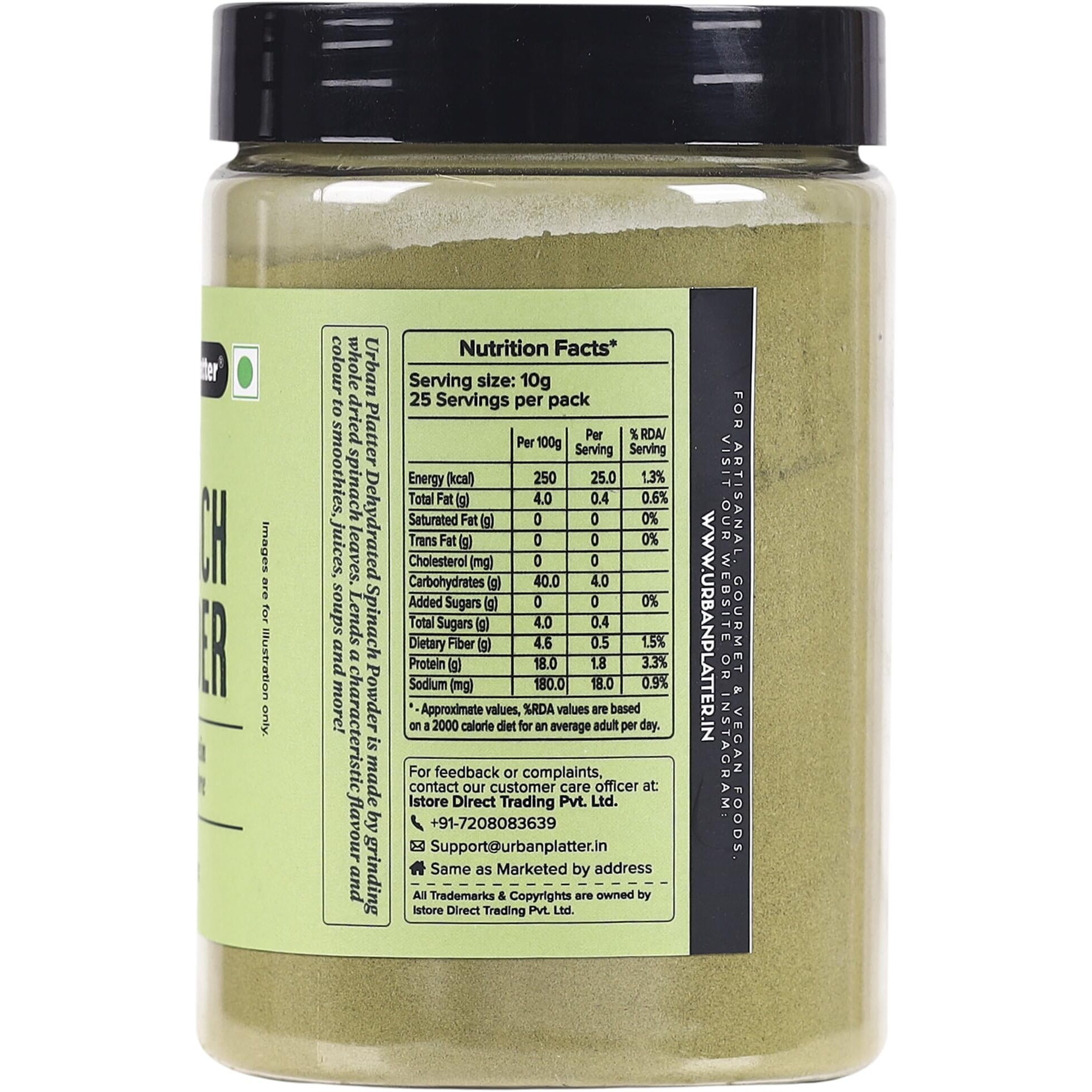 Urban Platter Dehydrated Spinach Powder, 250g