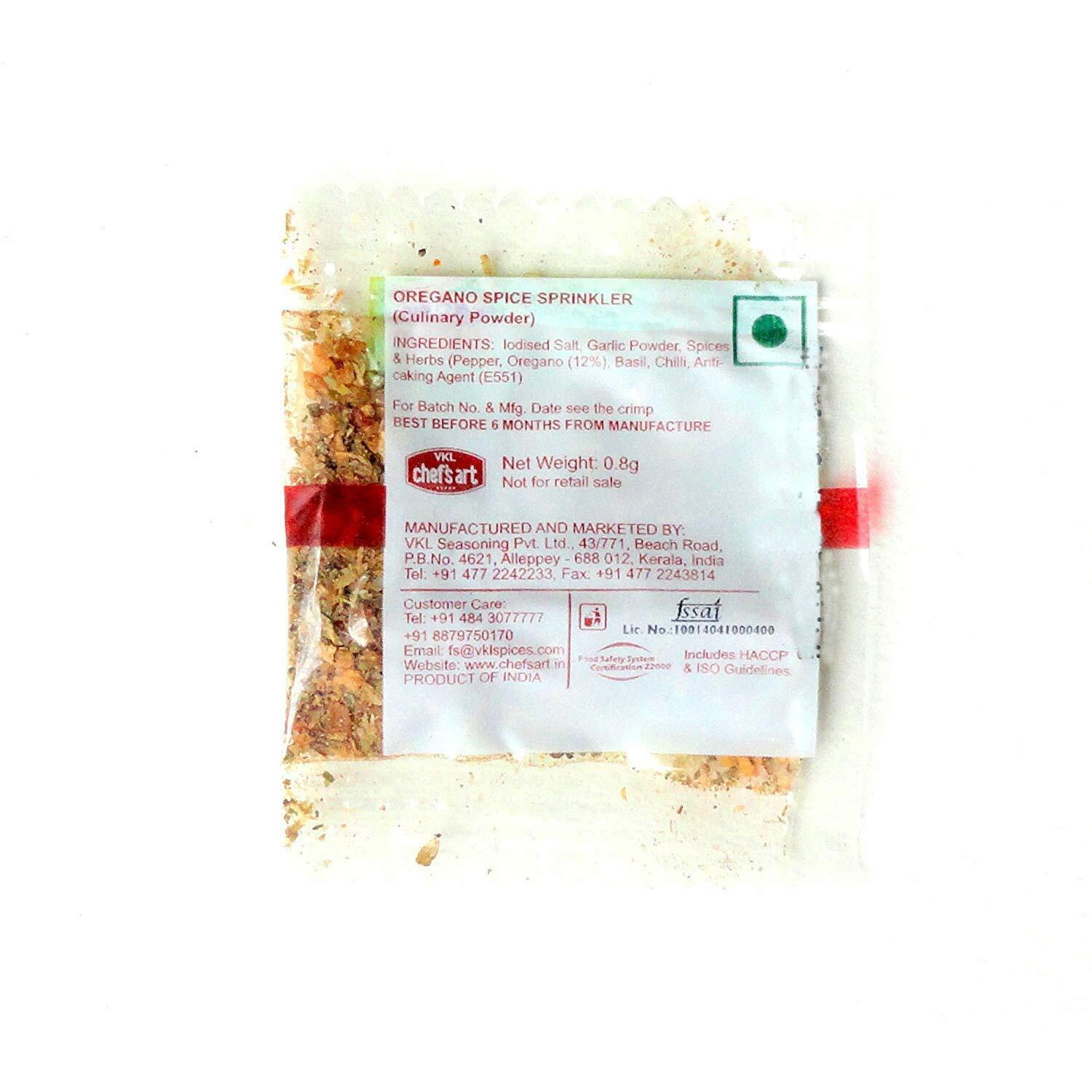 Chefs Art Premium Italian Seasoning/Oregano Spice Fresh Sprinkler-150 Sachet, 0.8 G