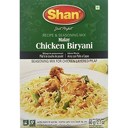 Shan Spice Mix For Malay Chicken Biryani Masala, 2.12 oz  60 g, 3 Pack