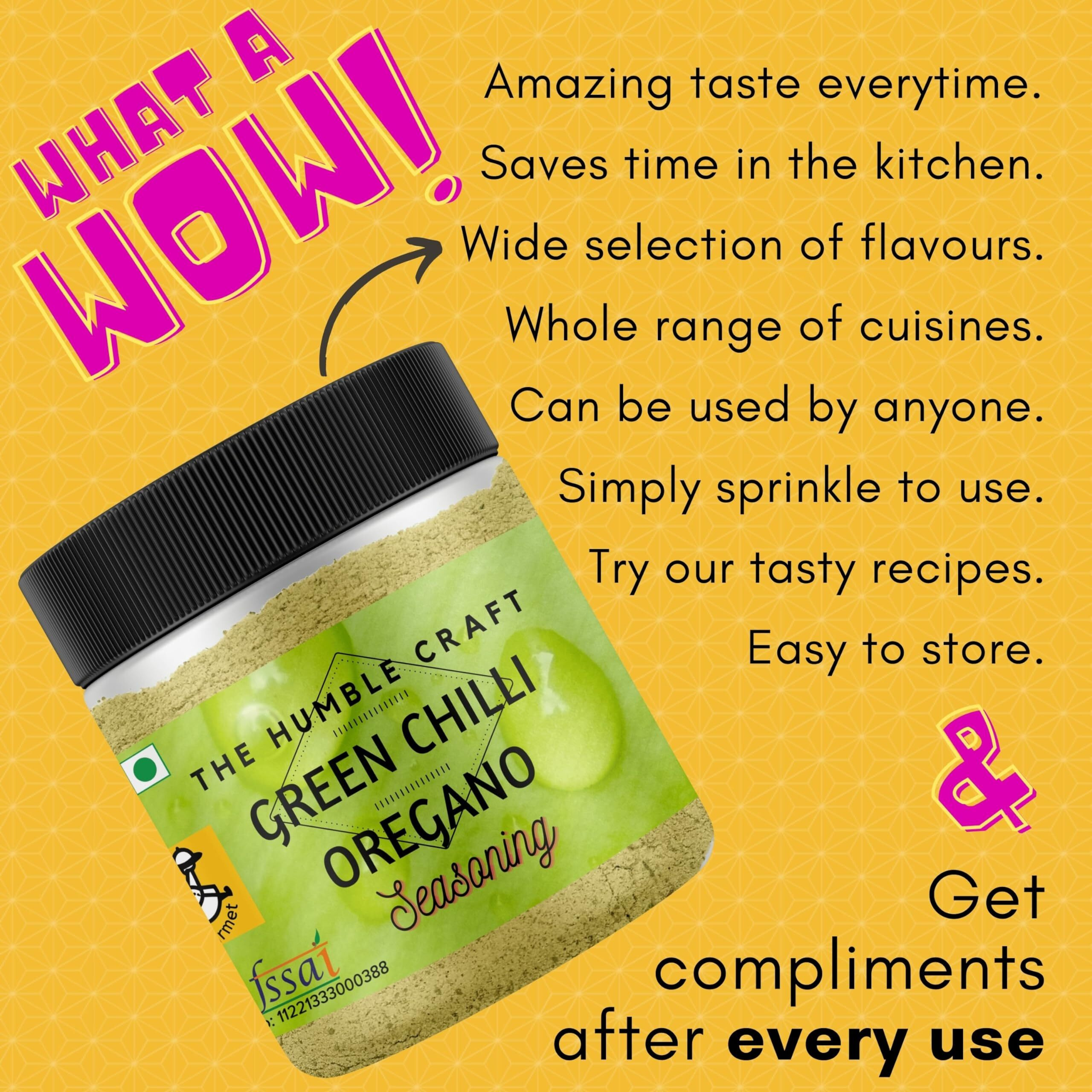 The Humble Craft Oregano Seasoning - Pizza, Garlic Bread, Pasta, Bagel & Italian Chilli Oregano Seasoning Mix - 250gms