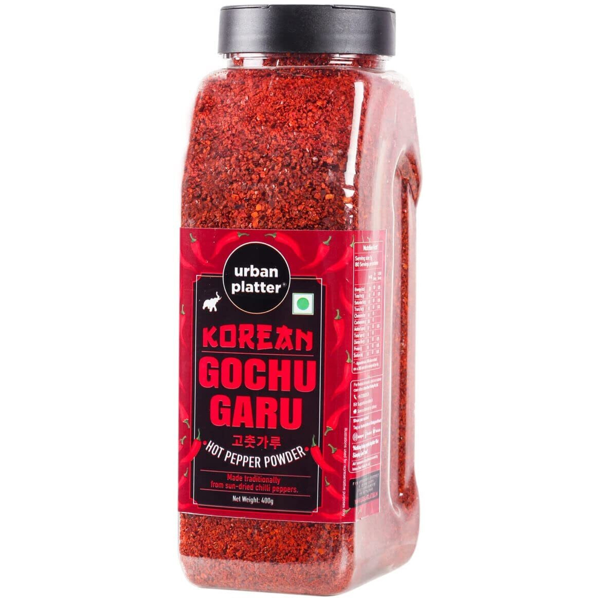 urban platter Korean Gochugaru Hot Pepper Powder 400Gram [Coarse Ground Korean Dried Chilli Peppers, Smoky & Spicy, Use For Kimchi And Other Korean Dishes]