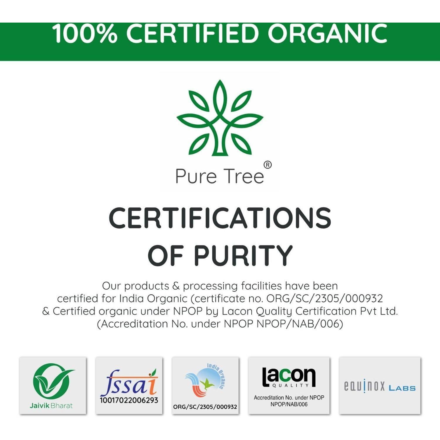 Pure Tree Certified Organic Jeera Seeds | 900 g | Cumin Seeds | Sabut Jeera | Jeera Whole Spices | Jeelakarra | Zeera | Organic Spices | Boost Immunity | For Curries & Veg