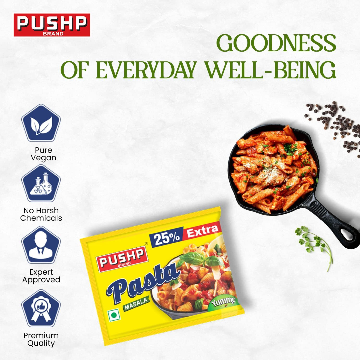 Pushp Brand Pasta Masala (Pack Of 40), 280 Grams