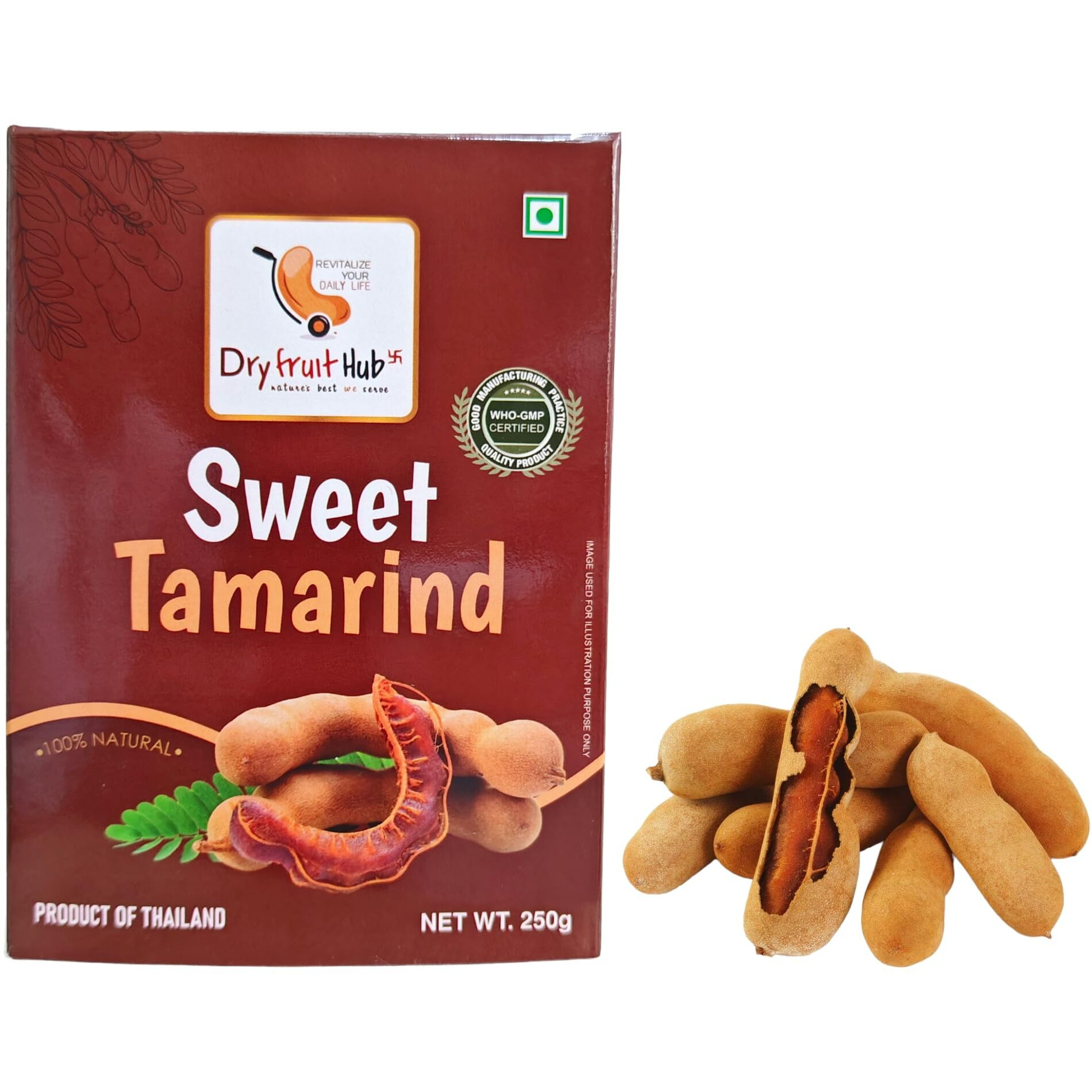 Dry Fruit Hub Sweet Tamarind 1Kg, Sweet Imli Thailand Sweet Tamarind, Meethi Imli,Dried Tamarind, Sweet Tamarind Pack Of 4 Each 250Gm, Tamarind