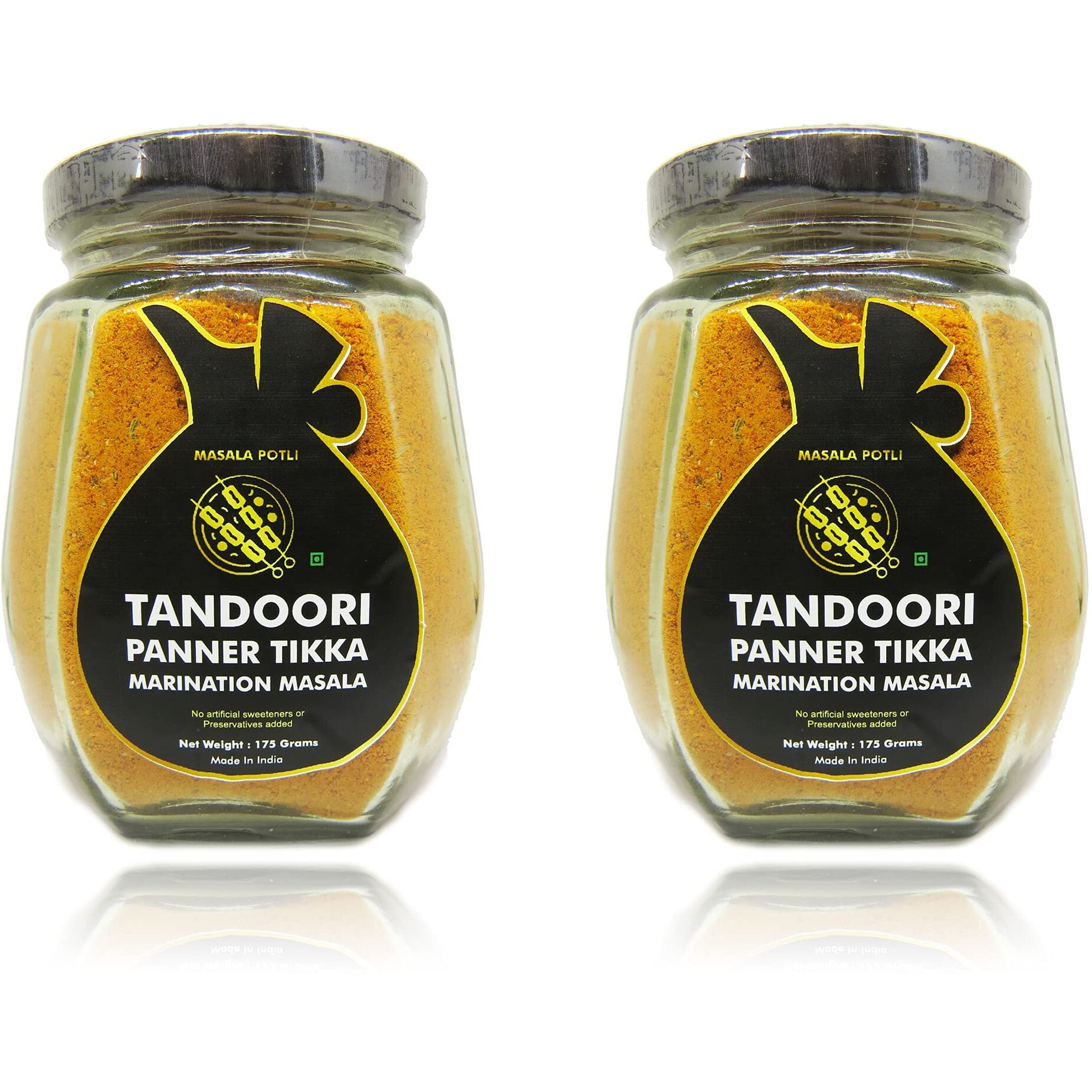 MASALA POTLI Tandoori Paneer Tikka / BBQ Marination Masala - 350 Grams / 12.34 Oz | Medium Spicy | Barbeque, Tandoor, Grill, Air Fry & Deep Fry [Without Preservative]