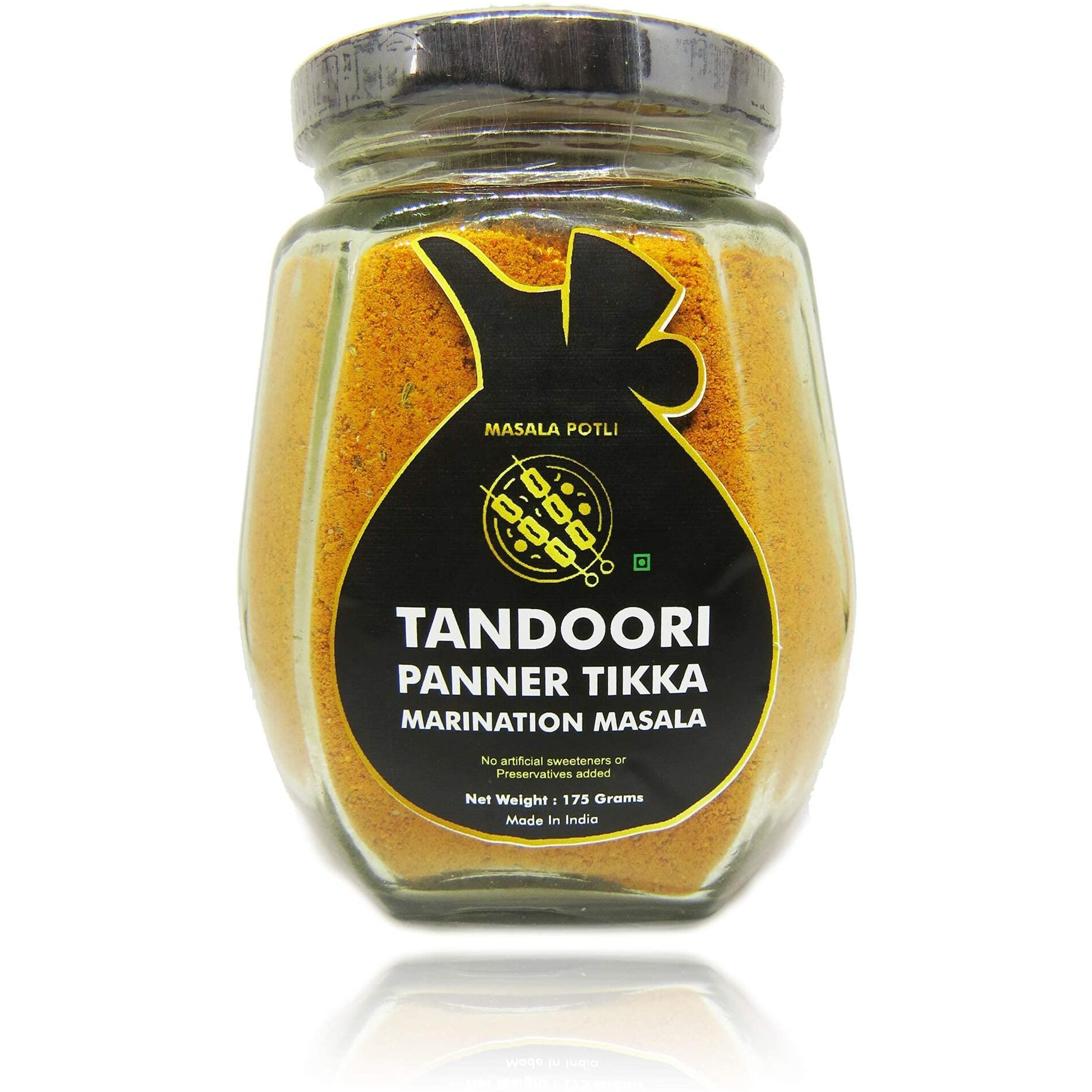 MASALA POTLI Tandoori Paneer Tikka / BBQ Marination Masala - 350 Grams / 12.34 Oz | Medium Spicy | Barbeque, Tandoor, Grill, Air Fry & Deep Fry [Without Preservative]