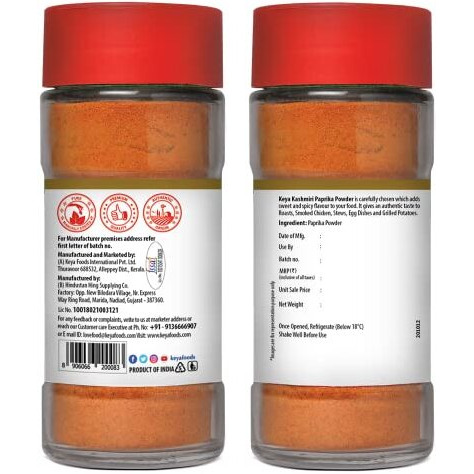 Keya Kashmiri Paprika Powder | Exotic Spices | 55gm, Pack 2