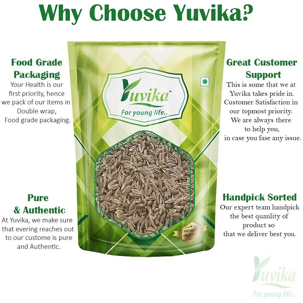YUVIKA Jeera Safed - Cuminum Cyminum - White Cumin Seeds (450 Grams)