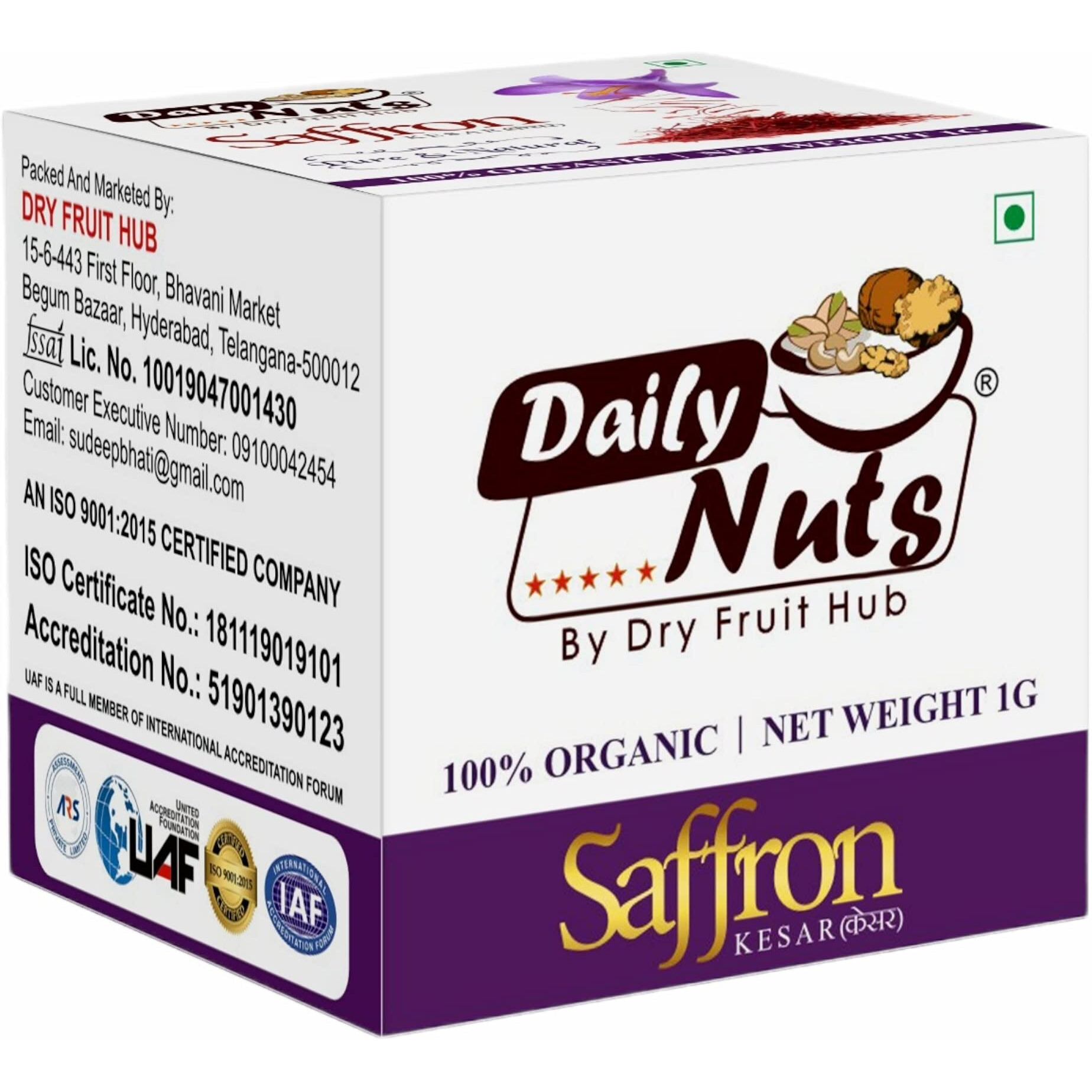 Dry Fruit Hub Saffron Original Kesar 3gm Kesor | Sefron Kashmir Zafran | Keshar | kumkumapoovu pregnant women | Pooja | Tilak | Biryani