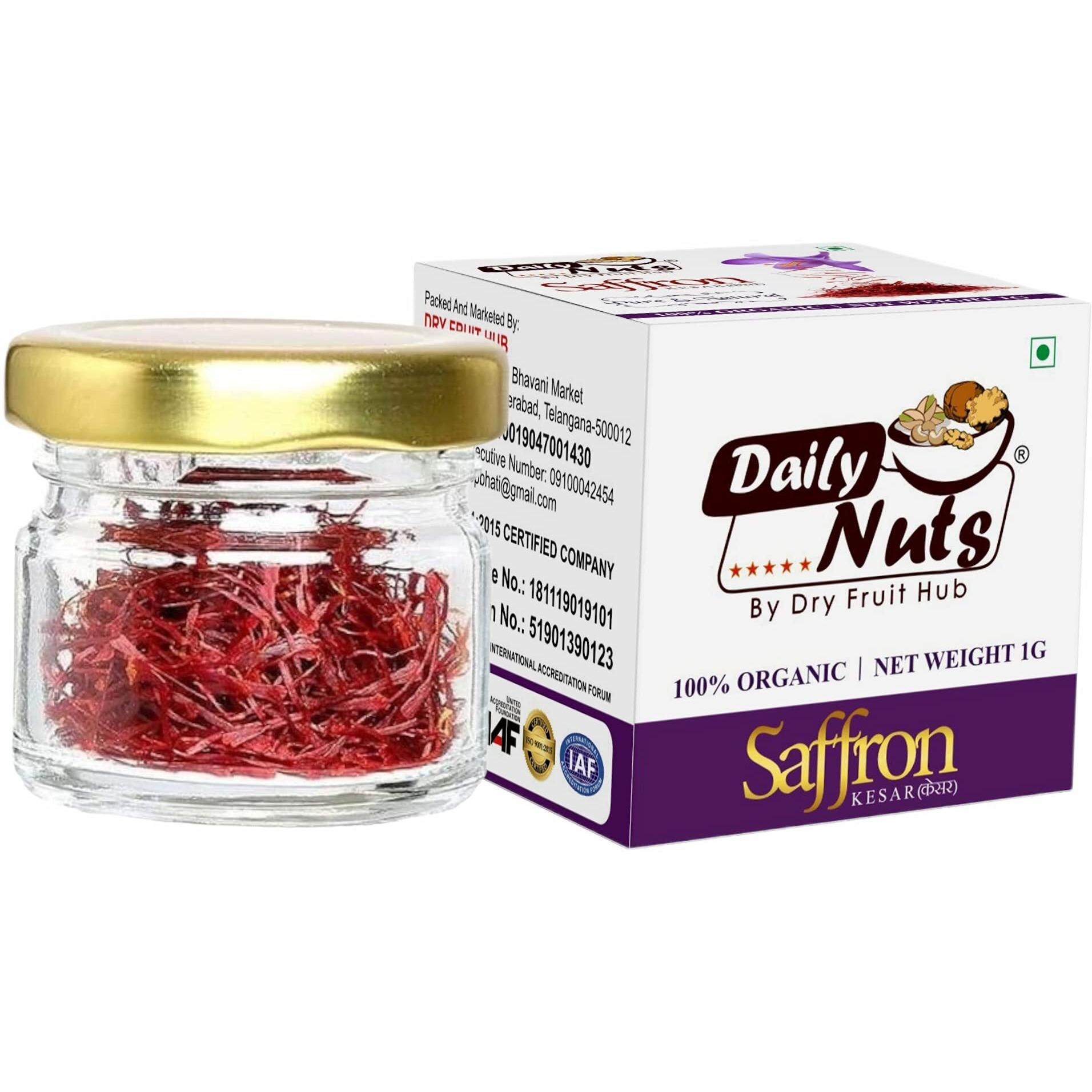 Dry Fruit Hub Saffron Original Kesar 3gm Kesor | Sefron Kashmir Zafran | Keshar | kumkumapoovu pregnant women | Pooja | Tilak | Biryani