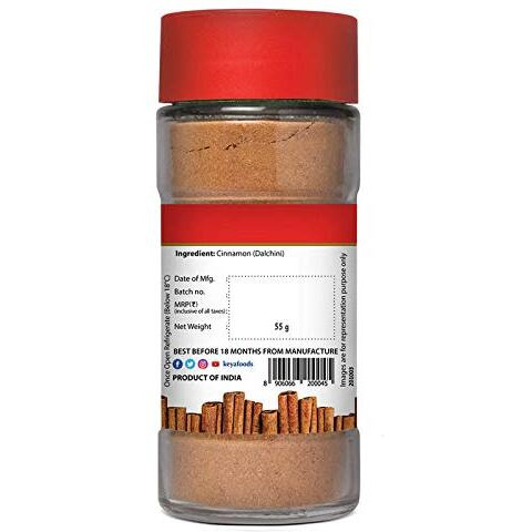 KEYA Combo of Cinnamon Powder 45gm, Nutmeg Powder 65gm, Pack 2