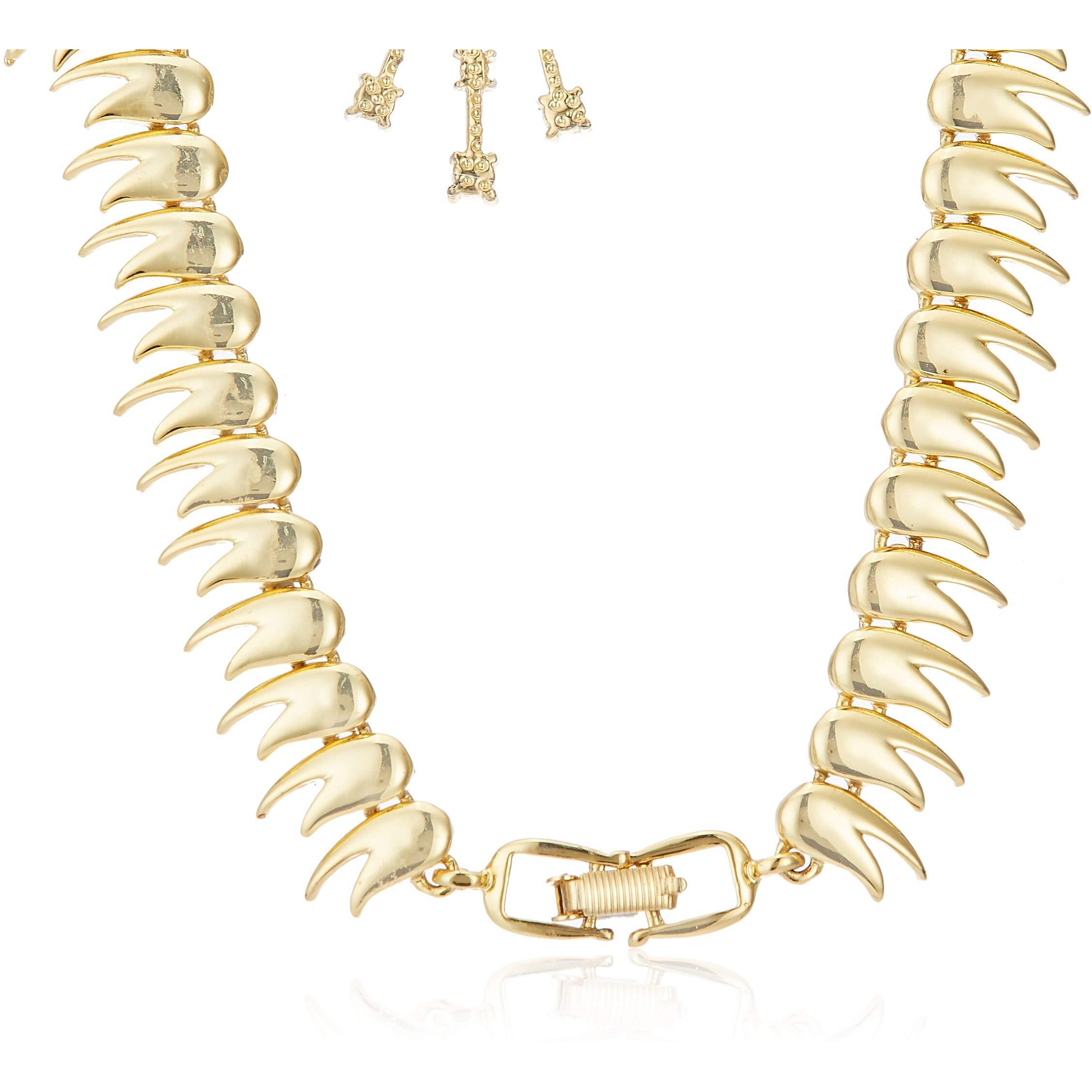 Estele 24 Kt Gold Plated Signature Starbust in Austrian Crystal Necklace Set for Women