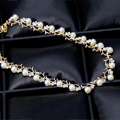 Shining Diva Latest Combo Design Gold Plated Pearl Necklace Earrings Bracelet Jewellery Set for Women (Design04-gold) (rrsd10333s)