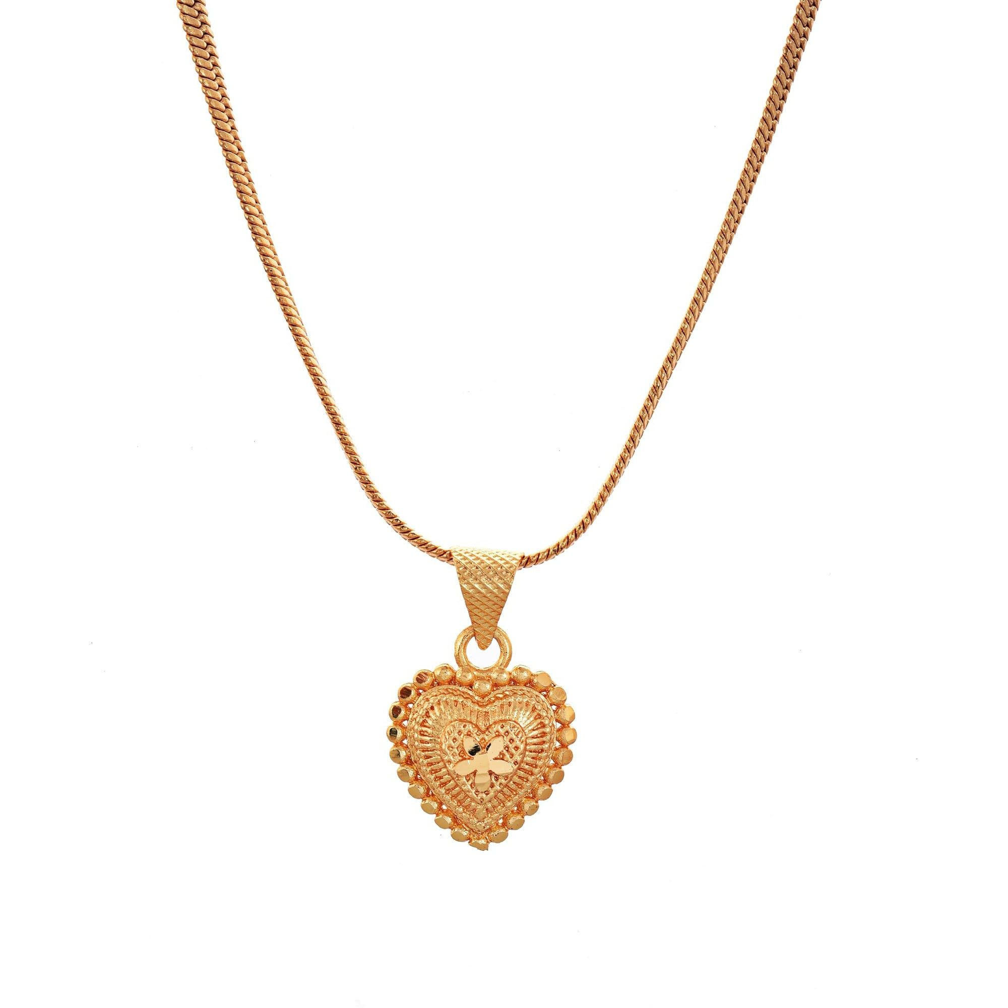 Handicraft Kottage Gold Plated chain with Pendant | Stylish High Gold Plated Celebrity Inspired Gold Chain Locket/Necklace/Jewellery Set/Fashion jewellery for Men, Women & Girls (NPendent-Set)
