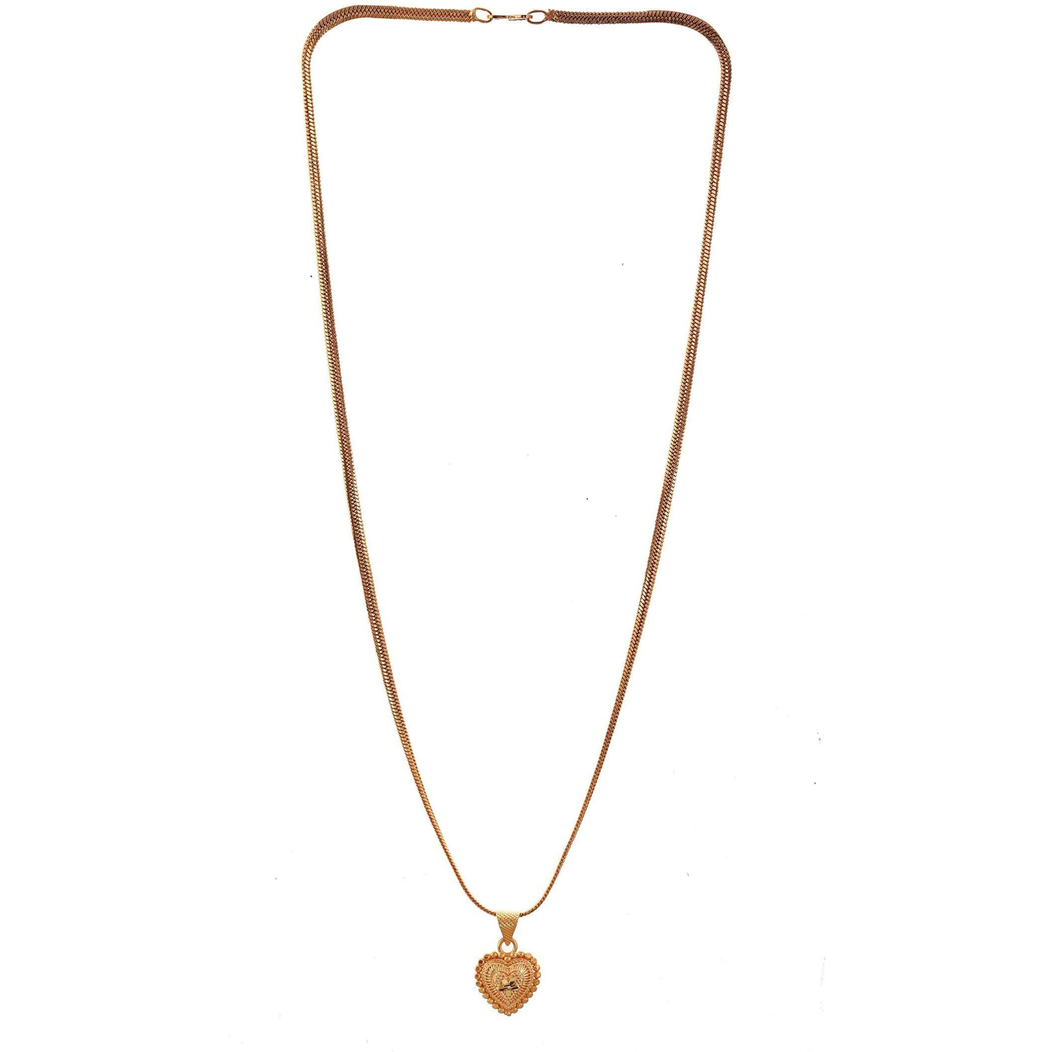 Handicraft Kottage Gold Plated chain with Pendant | Stylish High Gold Plated Celebrity Inspired Gold Chain Locket/Necklace/Jewellery Set/Fashion jewellery for Men, Women & Girls (NPendent-Set)