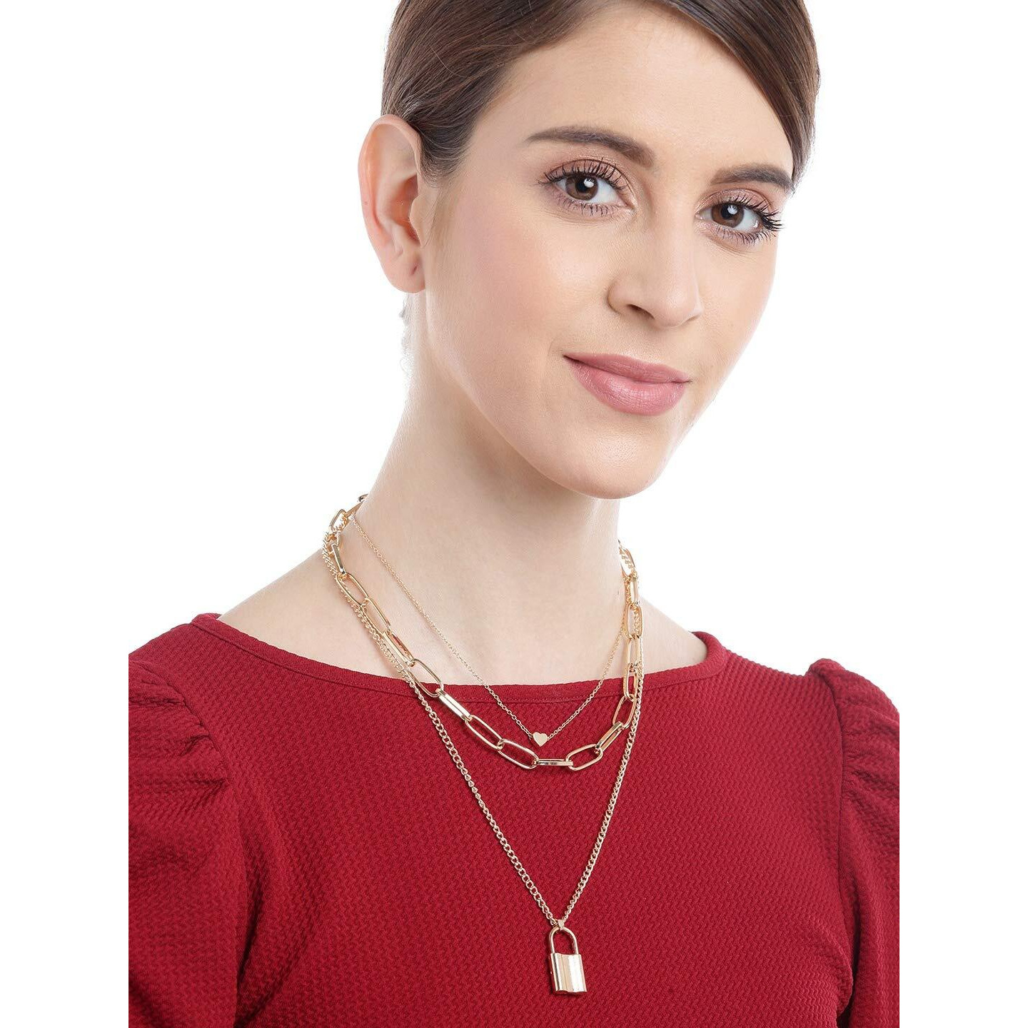 YouBella Fashion Jewellery Gold Plated Necklace and Earrings Combo Jewellery Set for Girls and Women (Gold) (Style 10)