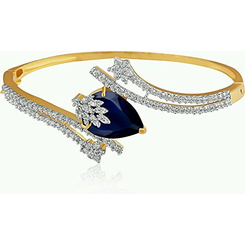 YouBella Signature Collection American Diamond Combo of Pendant Set/Necklace Set with Earrings, Bracelet and Ring for Girls and Women (Blue)