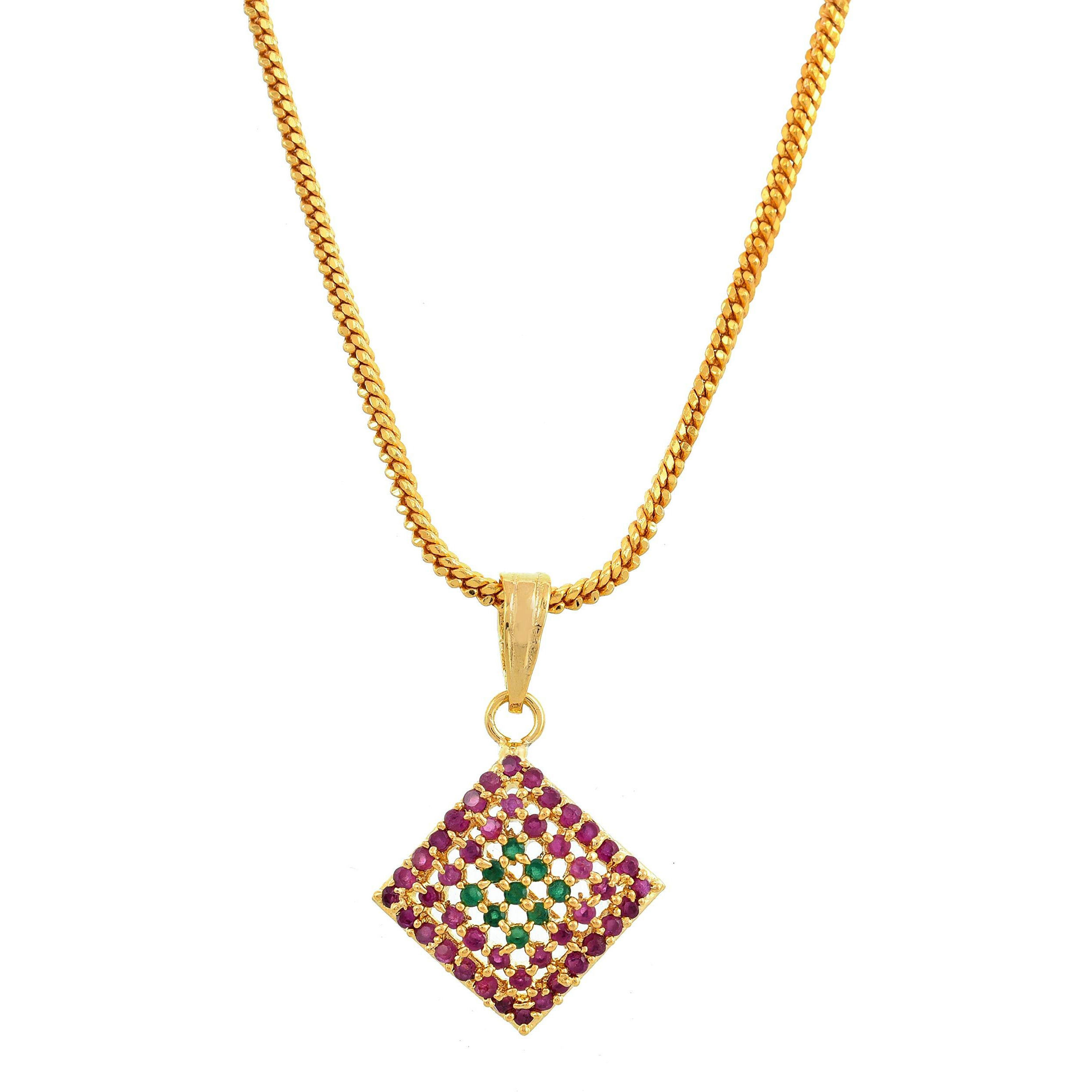 Handicraft Kottage Stone Jewellery Set Necklace With Ring & Earring Imitation Gold Plated Set for Women & Girls