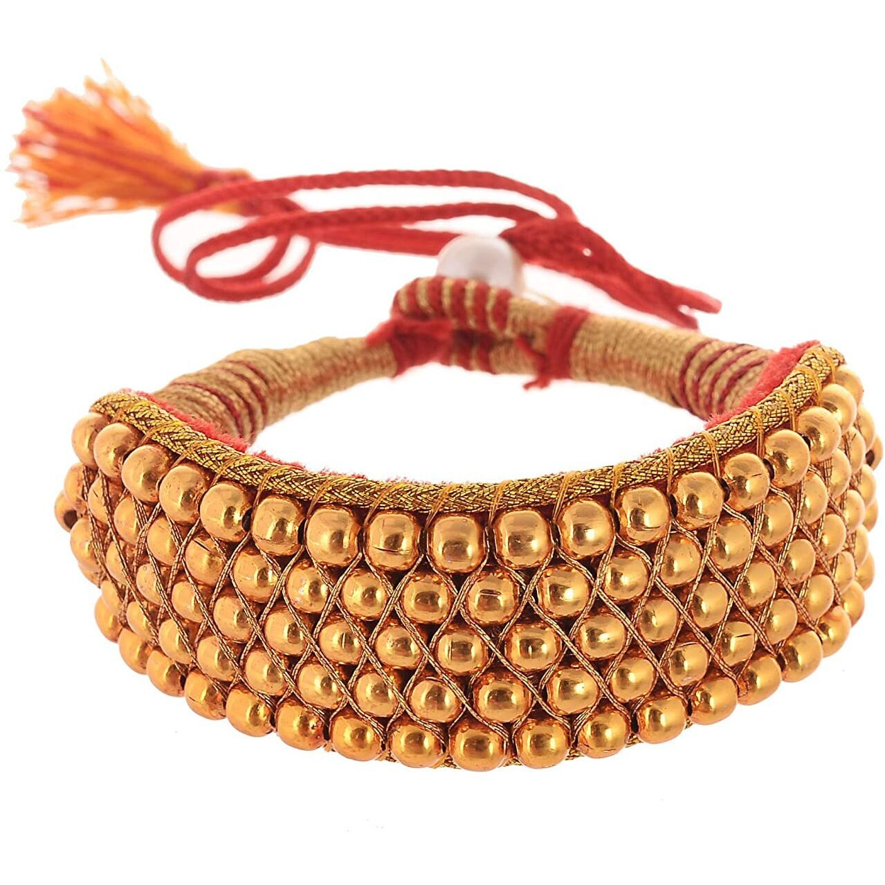 Handicraft Kottage Womens Traditional Gold Plated Royal Rajasthani Look Pochi Armlet Kada | Bajuband Armlet | Bangles Set for Girls & Women