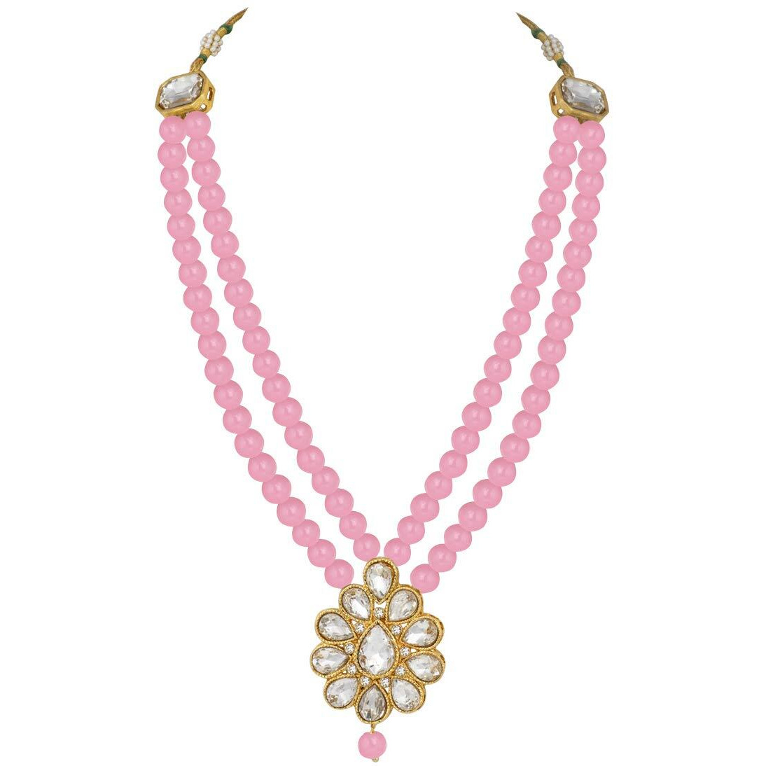 Peora Kundan Faux Pearl Long Necklace Earring Set for Women Girls Indian Traditional Jewellery Wedding