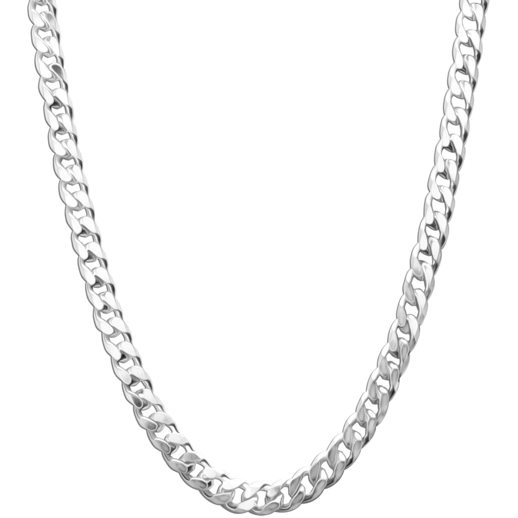 Amazon Brand - Nora Nico 925 Sterling Silver BIS Hallmarked 6.5 MM Italian Curb Link Chain Necklace For Men 24 Inches