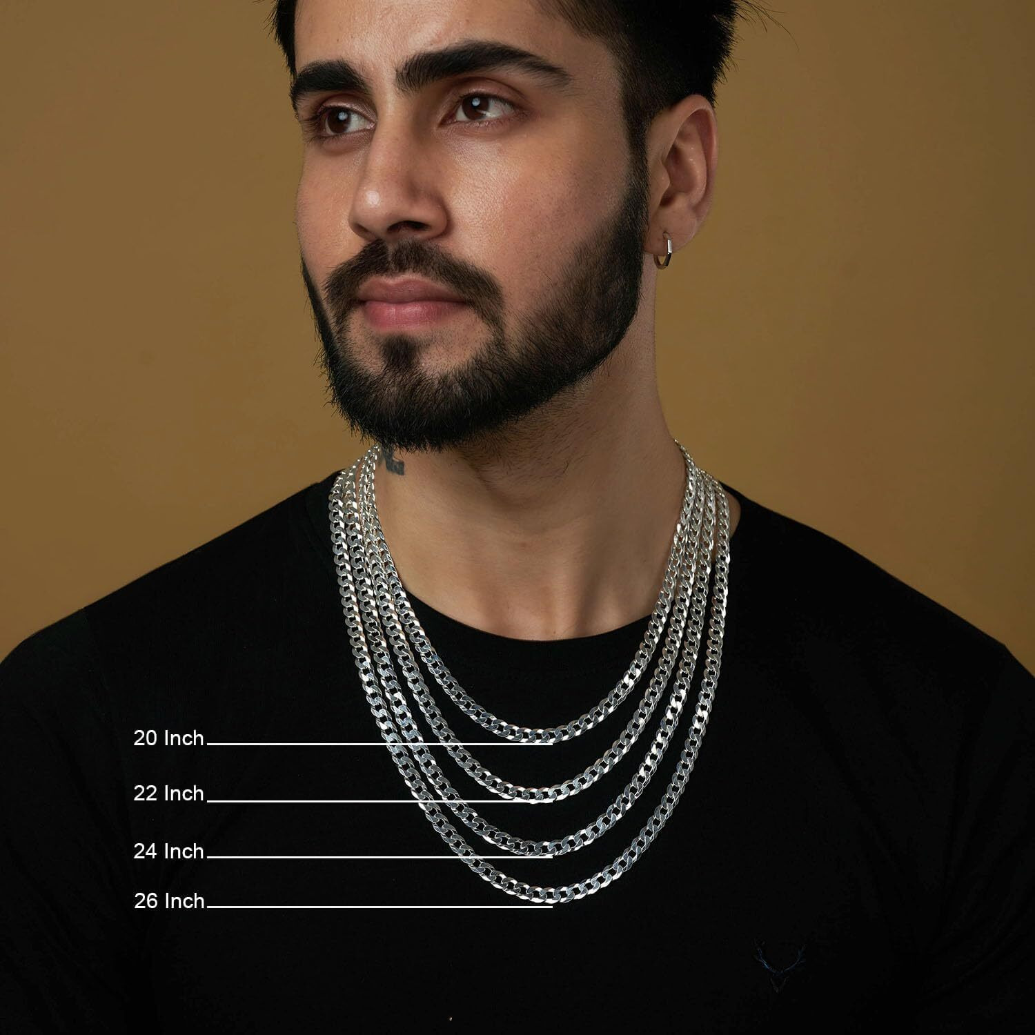 Amazon Brand - Nora Nico 925 Sterling Silver BIS Hallmarked 6.5 MM Italian Curb Link Chain Necklace For Men 24 Inches