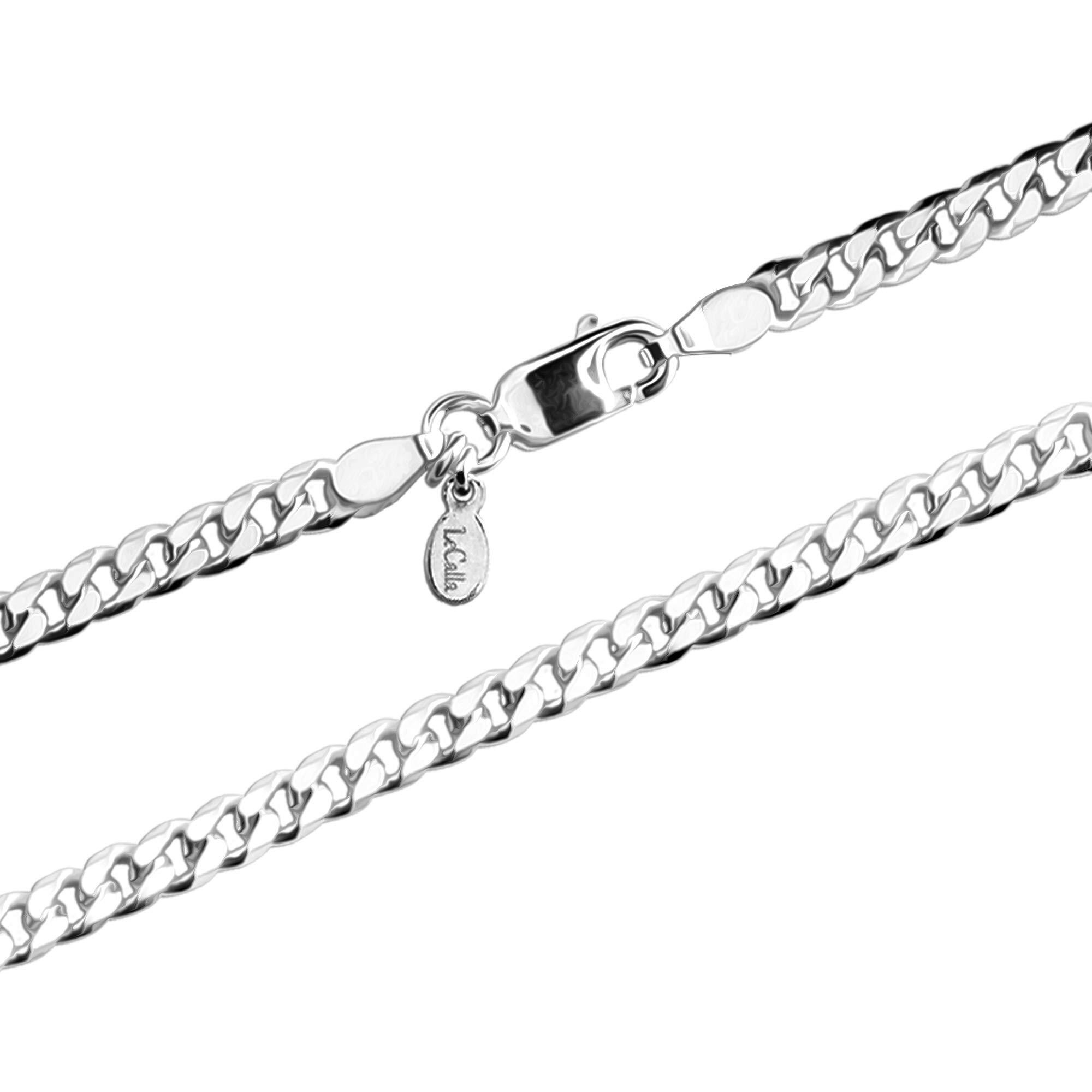 Amazon Brand - Nora Nico 925 Sterling Silver BIS Hallmarked 6.5 MM Italian Curb Link Chain Necklace For Men 24 Inches