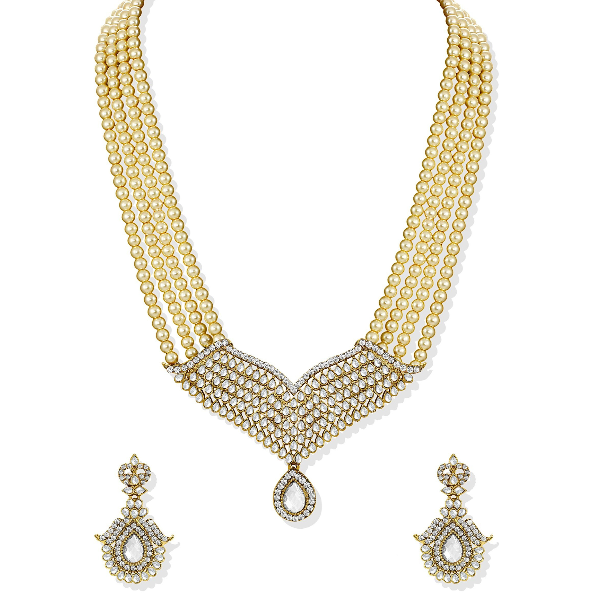 ZAVERI PEARLS Royal Princess Pearl Jewellery Necklace Set For Women - ZPFK5215