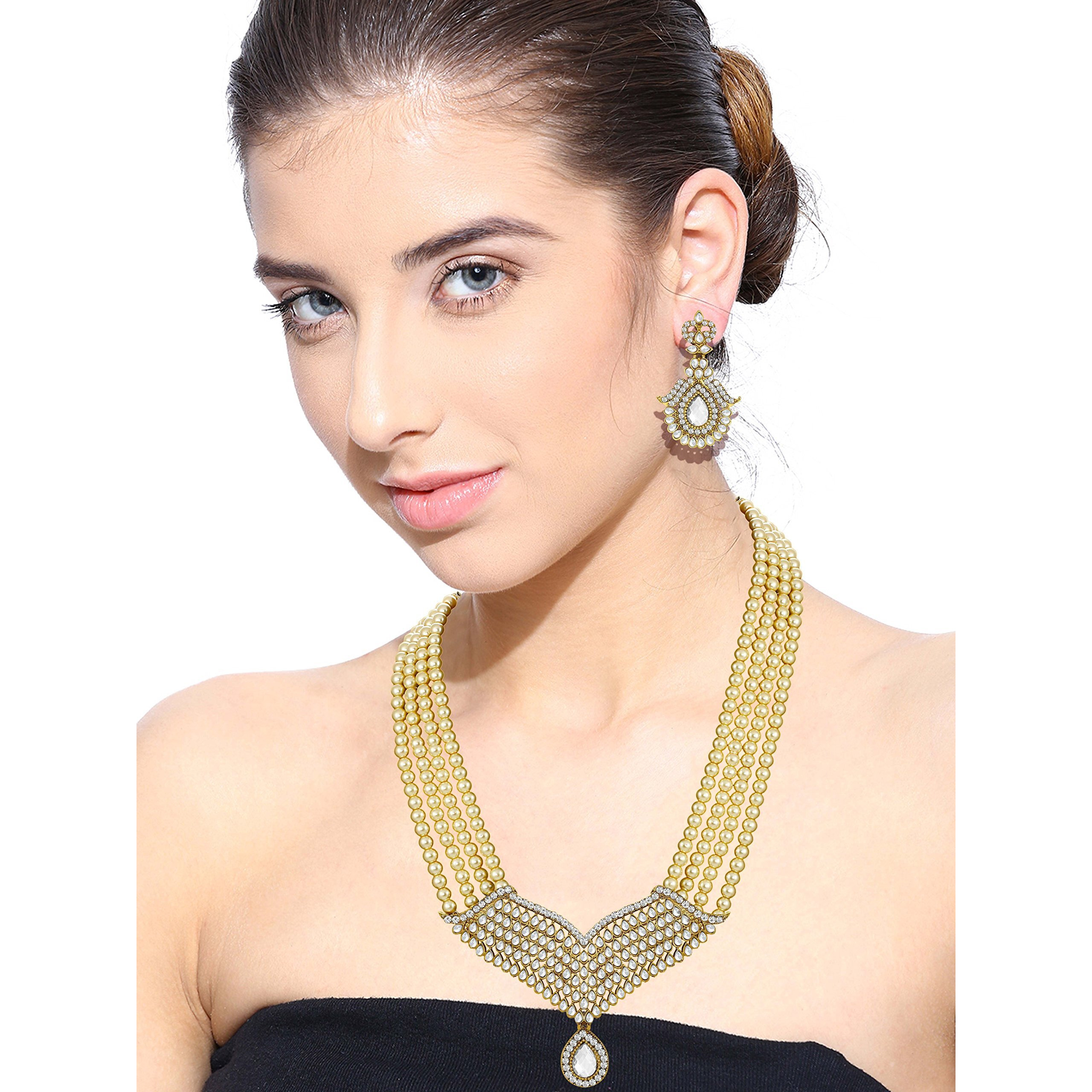 ZAVERI PEARLS Royal Princess Pearl Jewellery Necklace Set For Women - ZPFK5215