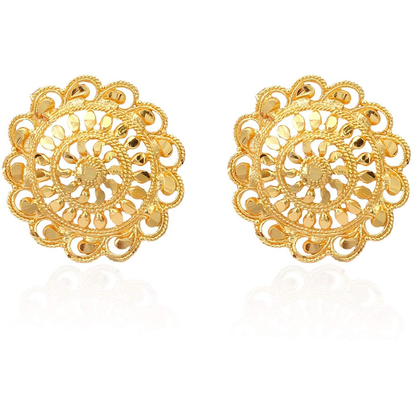 Handicraft Kottage Gold Plated Chain Pendant Set with Two earrings for women, girls and ladies (Style1)