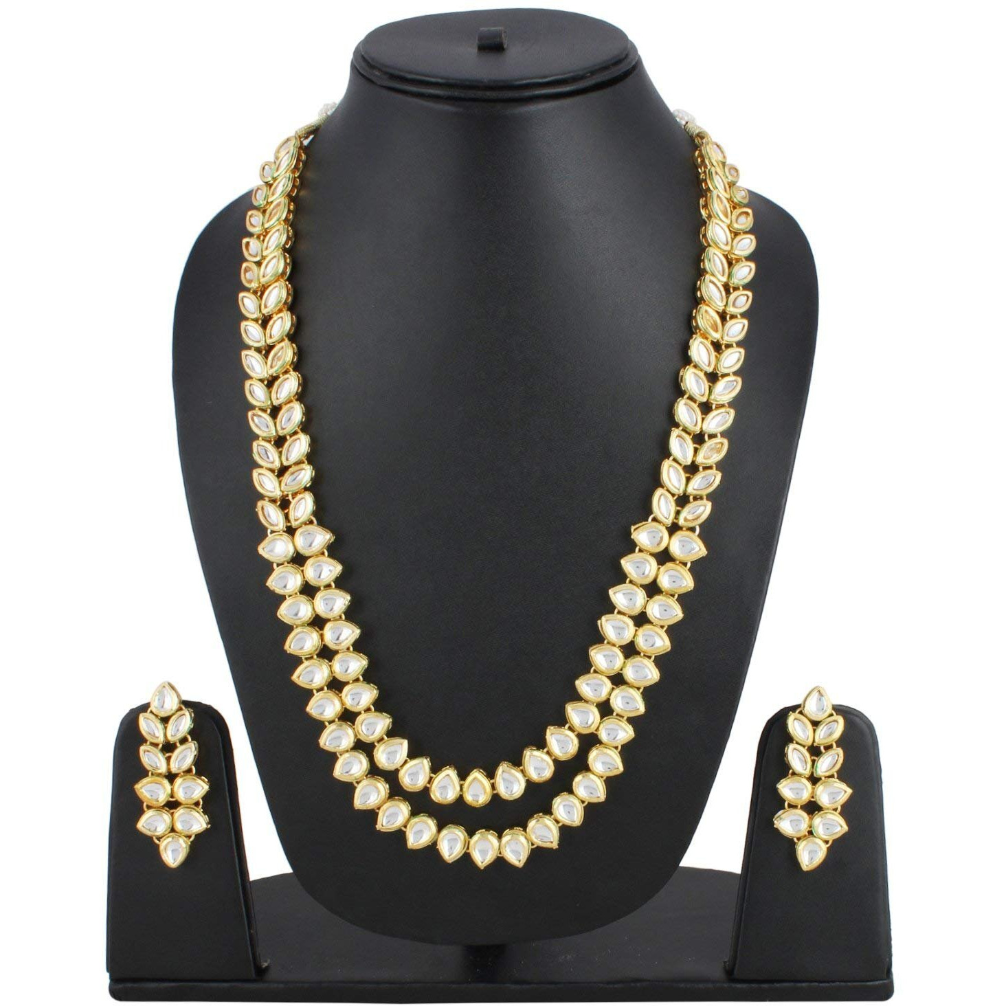 Shining Diva Fashion Kundan Stylish Traditional Wedding Necklace Jewellery Set for Women (9790s)
