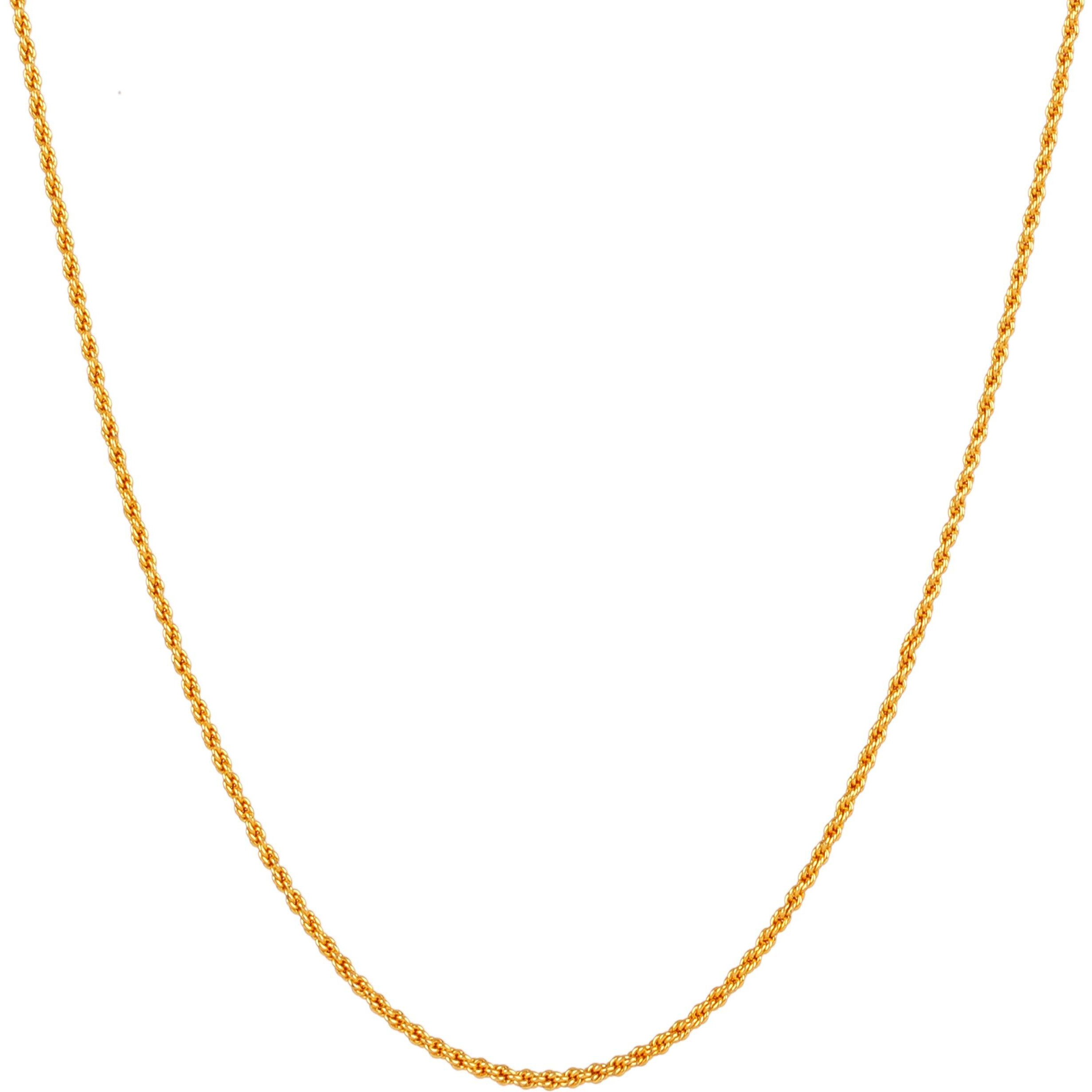 Fashion Frill Trendy Gold Plated Brass Chain for Men Boys Light Weighted Jewellery Sleek Rope Design