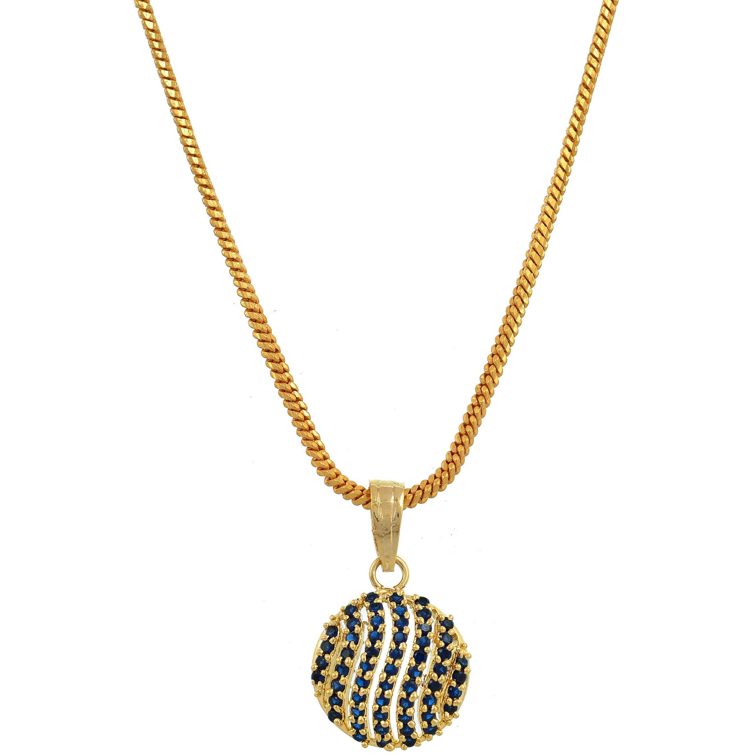 Handicraft Kottage  Gold Plated Strand Necklace Set for Women (Blue2)