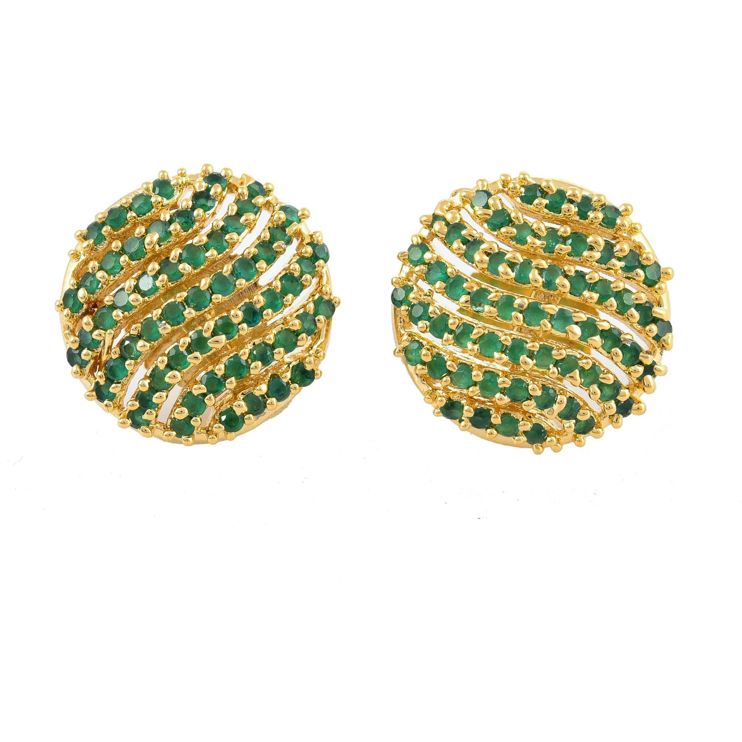 Handicraft Kottage  Gold Plated Strand Necklace Set for Women (Green)