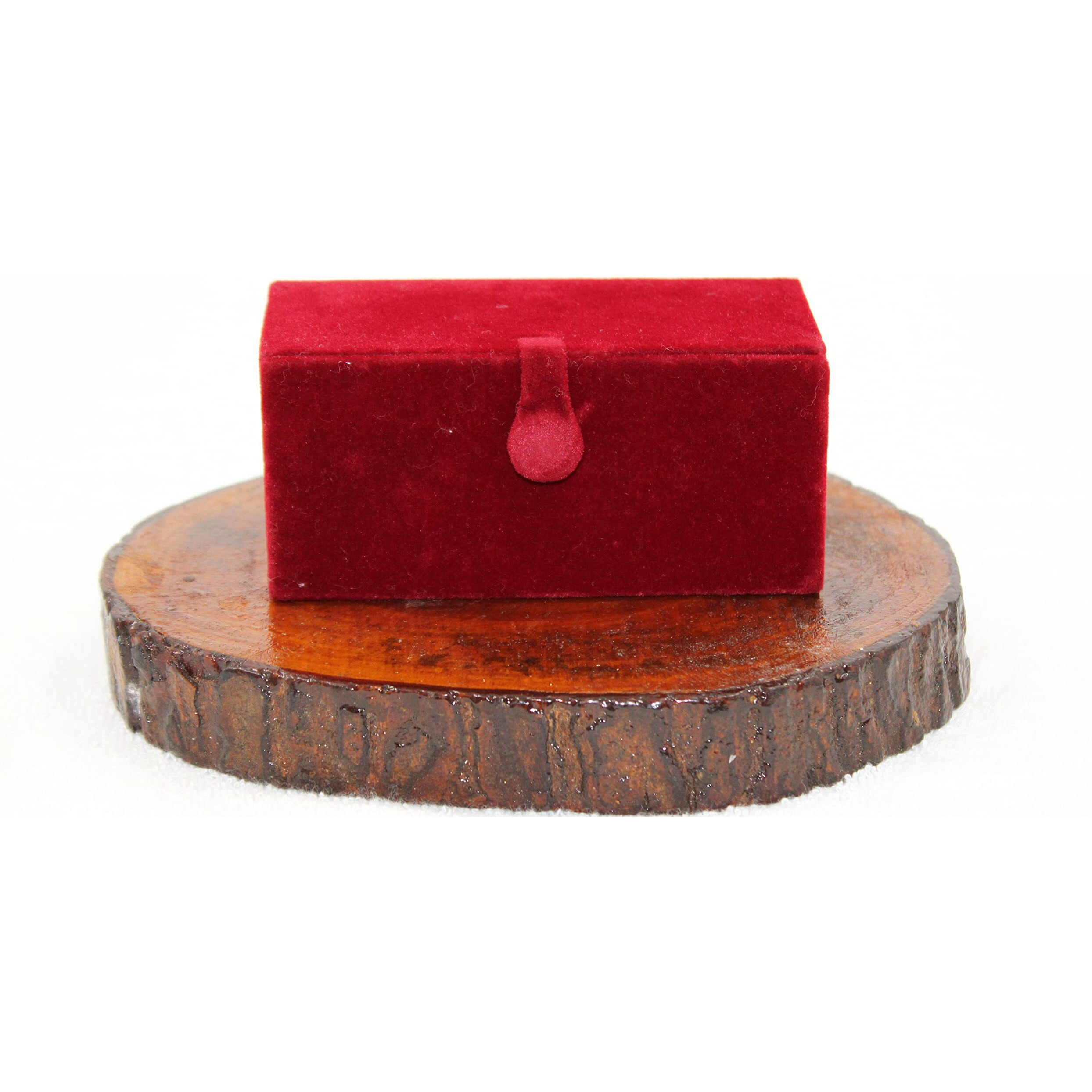 LUCES Maroon Velvet Ring Earring Organizer Make Up Jewellery Travelling Box Wedding Set Vanity Case Pouch For Women Set of 2