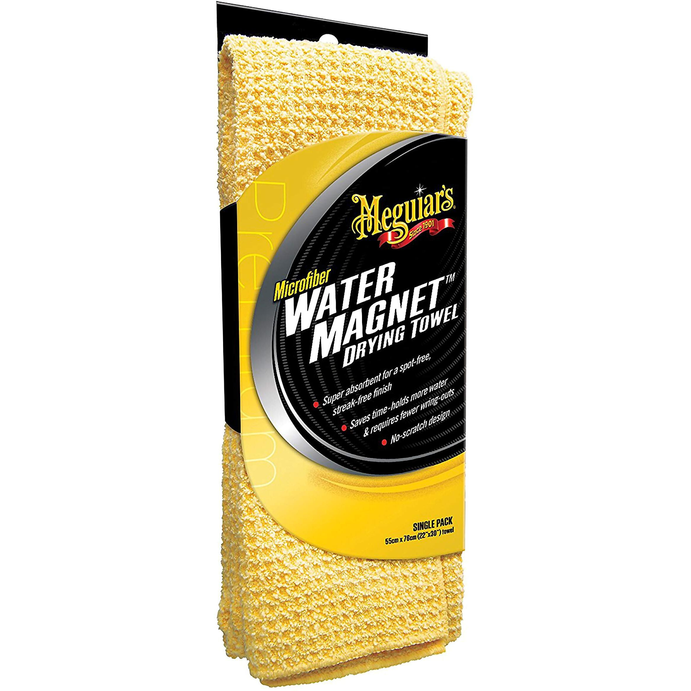 Meguiars Water Magnet Microfiber Towel Super Absorbent for Spot Free Drying (X2000Eu), Yellow