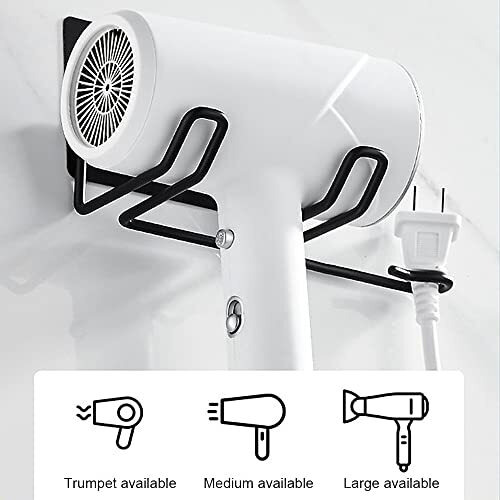 STOIQE Hair Dryer Holder Wall Mount Hair Dryer Organizer Blow Dryer Holder Hairdryer Holder for Bathroom Suitable for All Hair Dryer Models