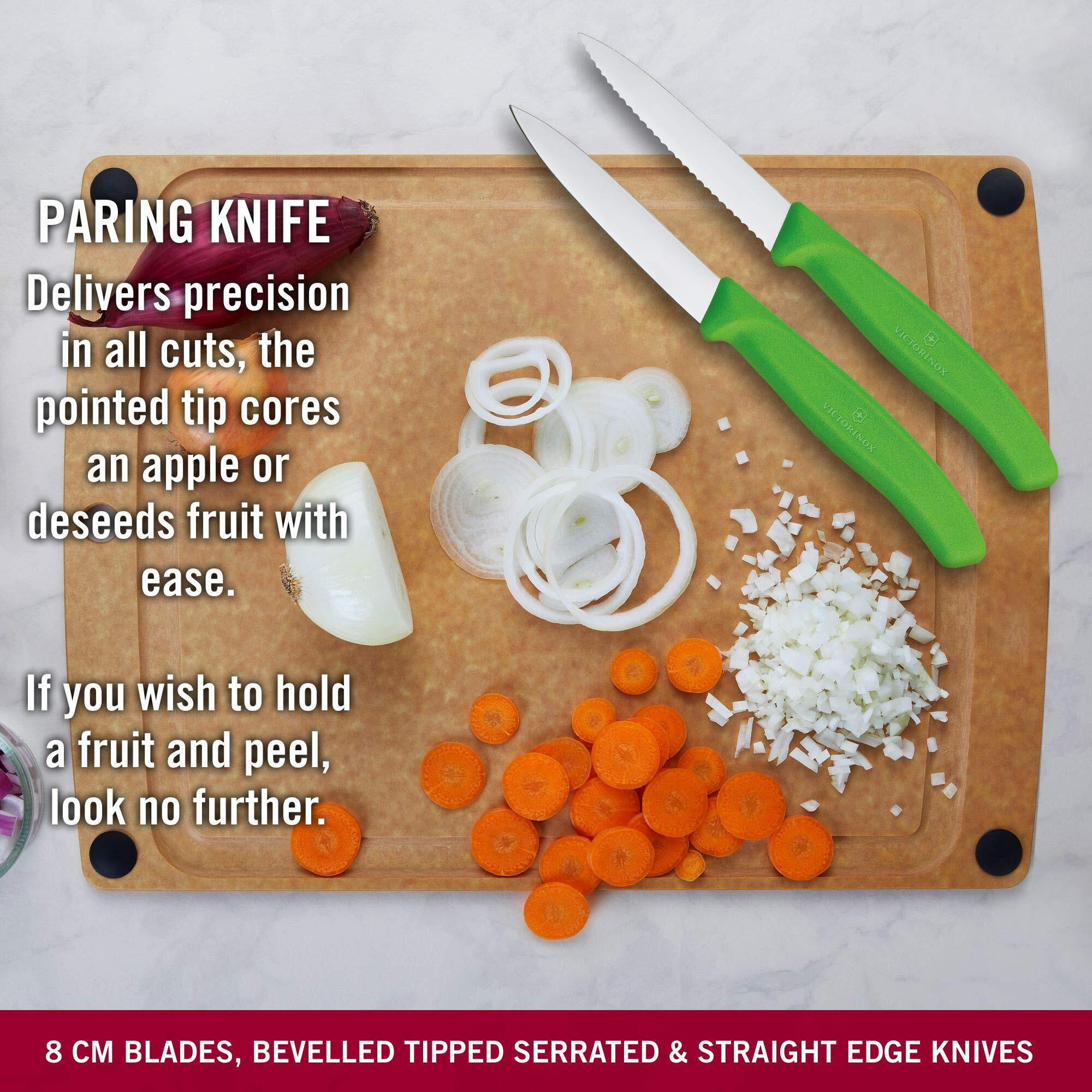 Victorinox Swiss Classic Stainless Steel Paring Knife Set, Set of 3, Green