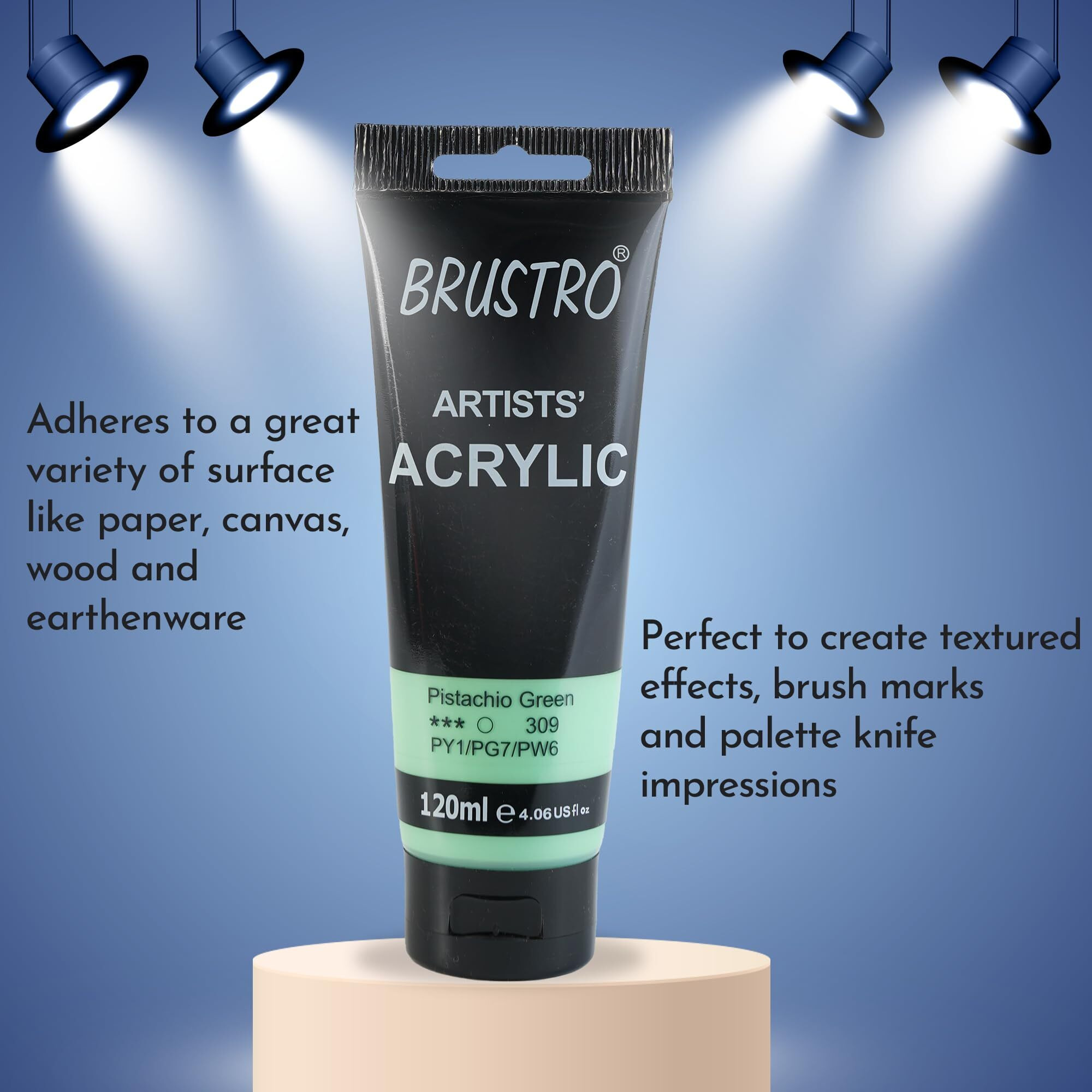 BRUSTRO Artists Acrylic Paint 120ml Pistachio Green (Pastel Tone)