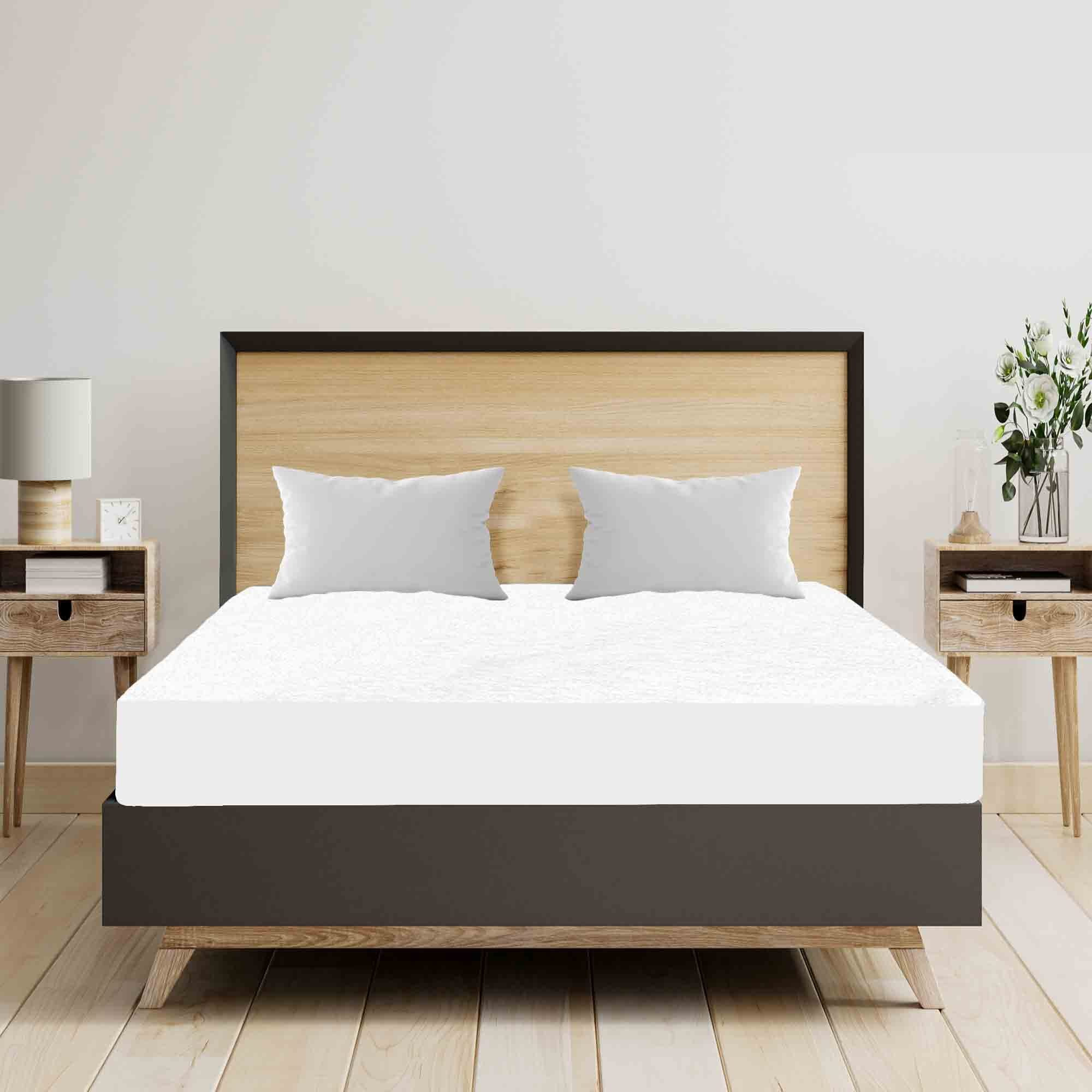Mattress Protector Terry Cotton Ultra Soft Dust Mite Bed Protector Cover, Waterproof Mattress Covers for Bedwetting  72 x 78 Inch, 6.5 x 6 Feet - Double Bed  White