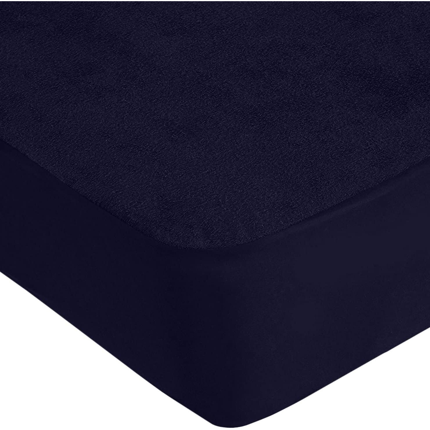 Mattress Protector Water Proof Cotton Feel Mattress Protector 72 x 48 - Diwan/Single bed cover - Dark Blue