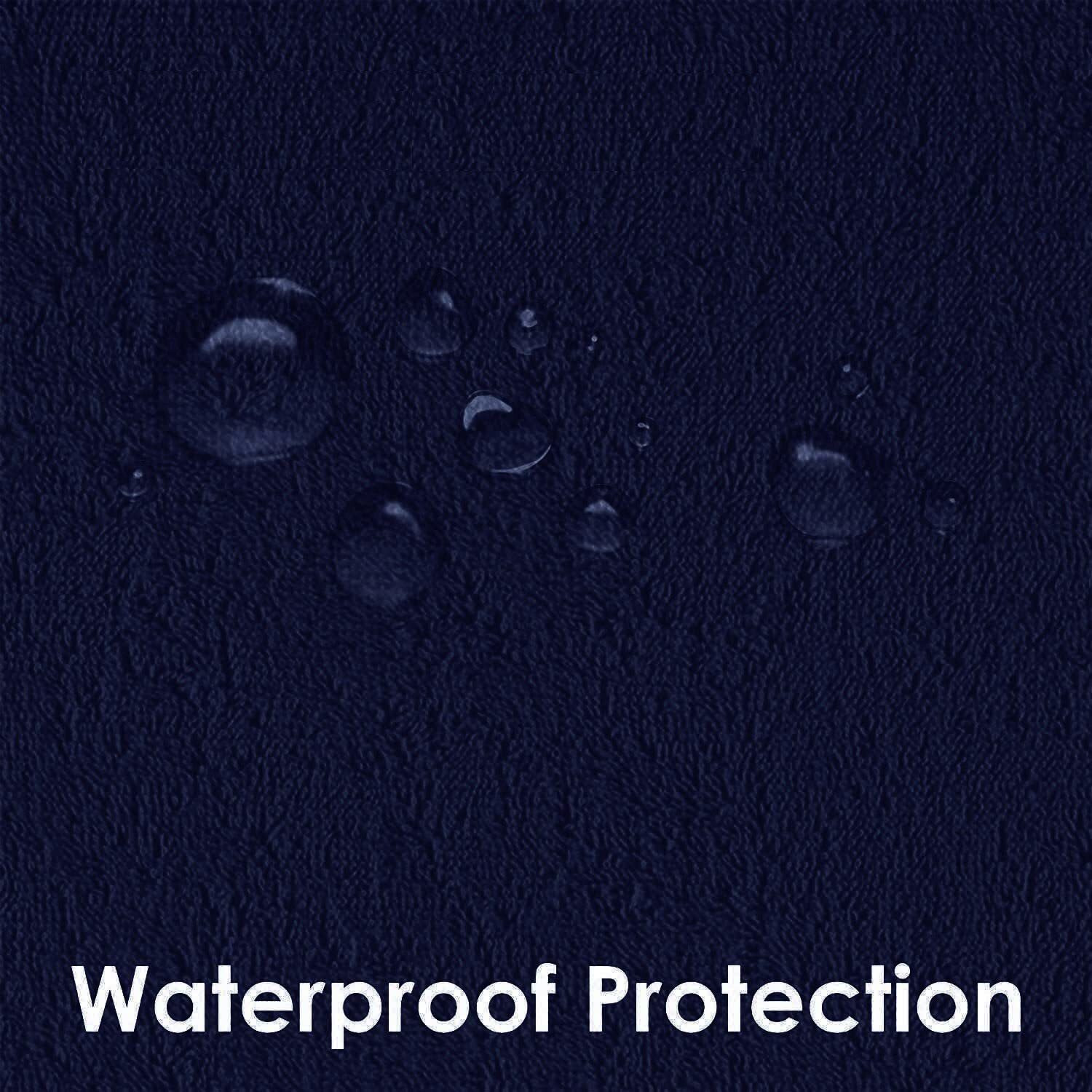 Mattress Protector Polycotton Waterproof Bed Protector Mattress Topper for King Size (Dark Blue, 72 X 84 Skirting 2-10 Inch 215 Gsm)